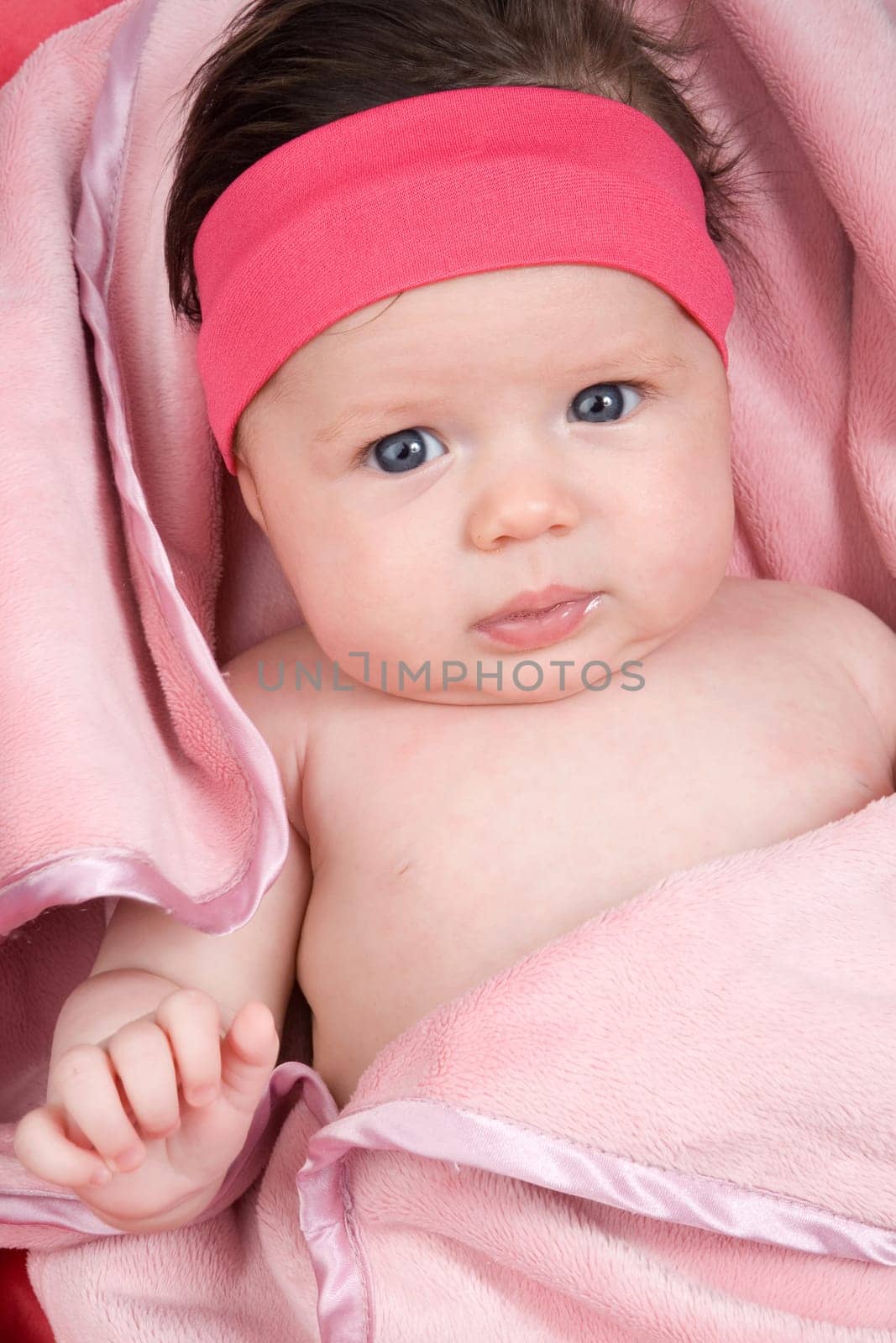 Adorable baby newborn with blue eyes