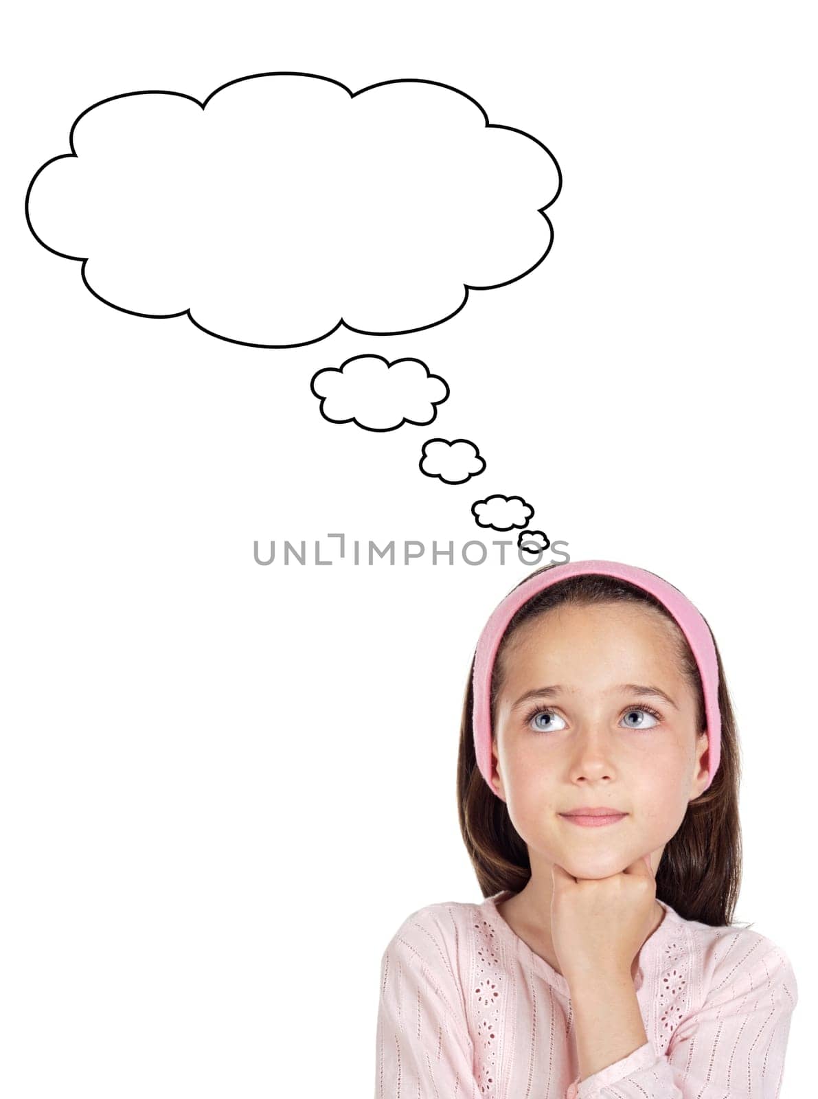 Adorable girl thinking