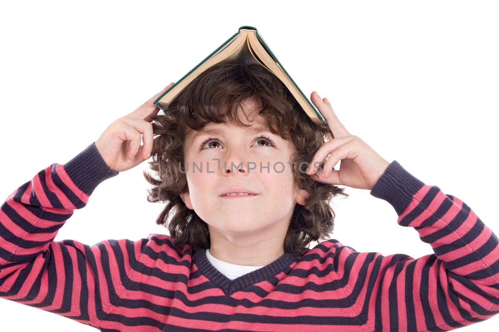 Adorable student boy in the school