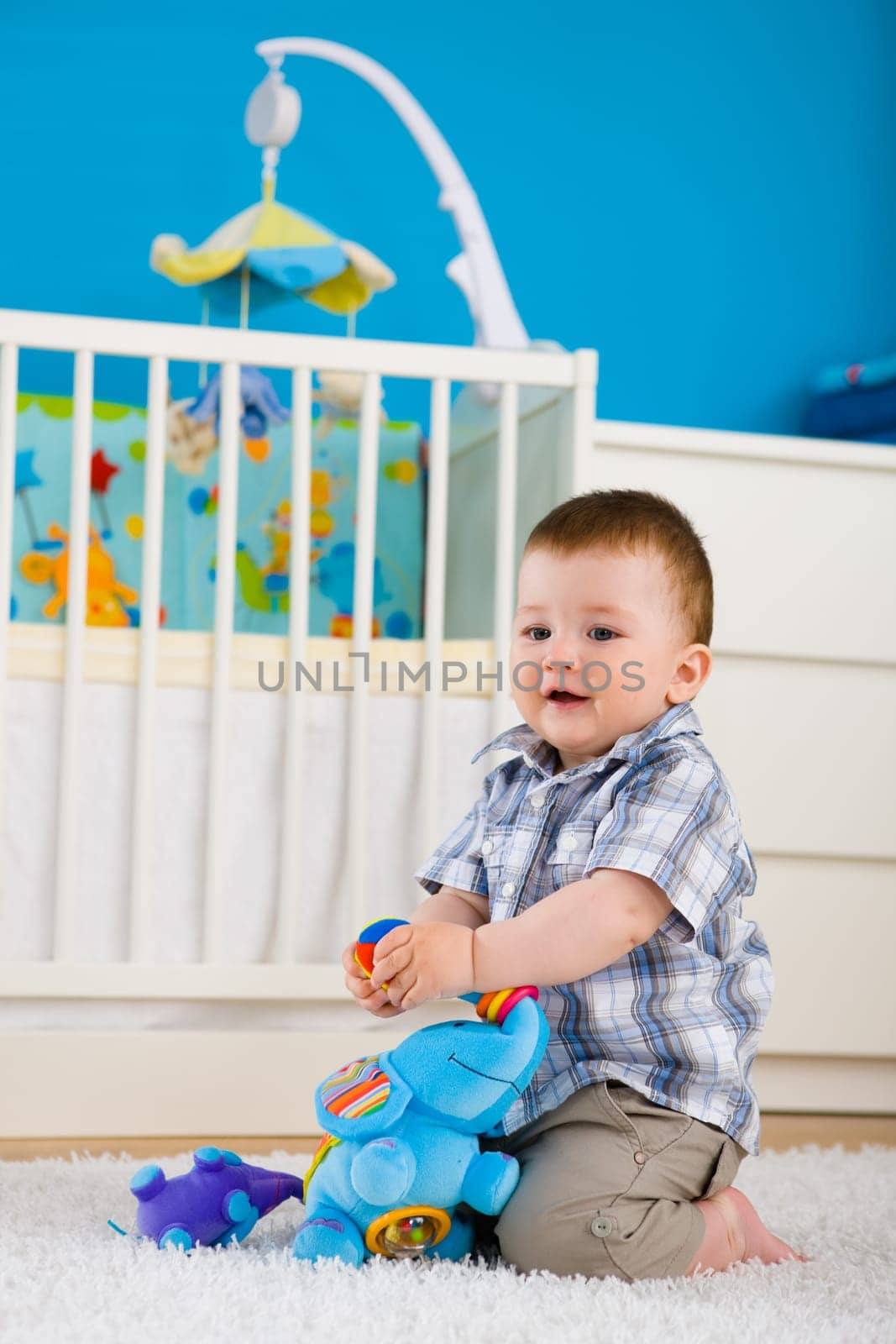 baby playing at home