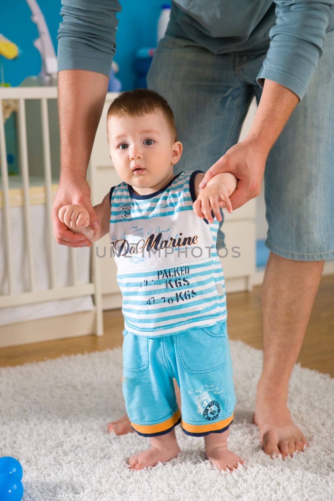 Baby doing first steps