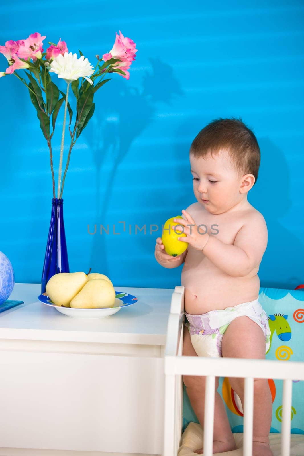 Baby eating fruits