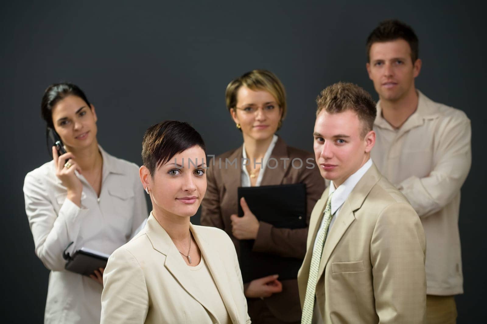 Businesswoman and team