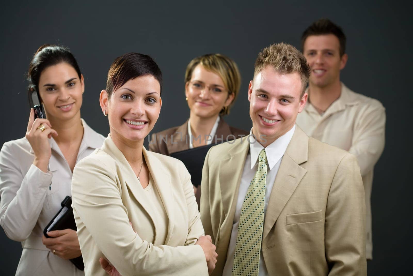 Businesswoman and team