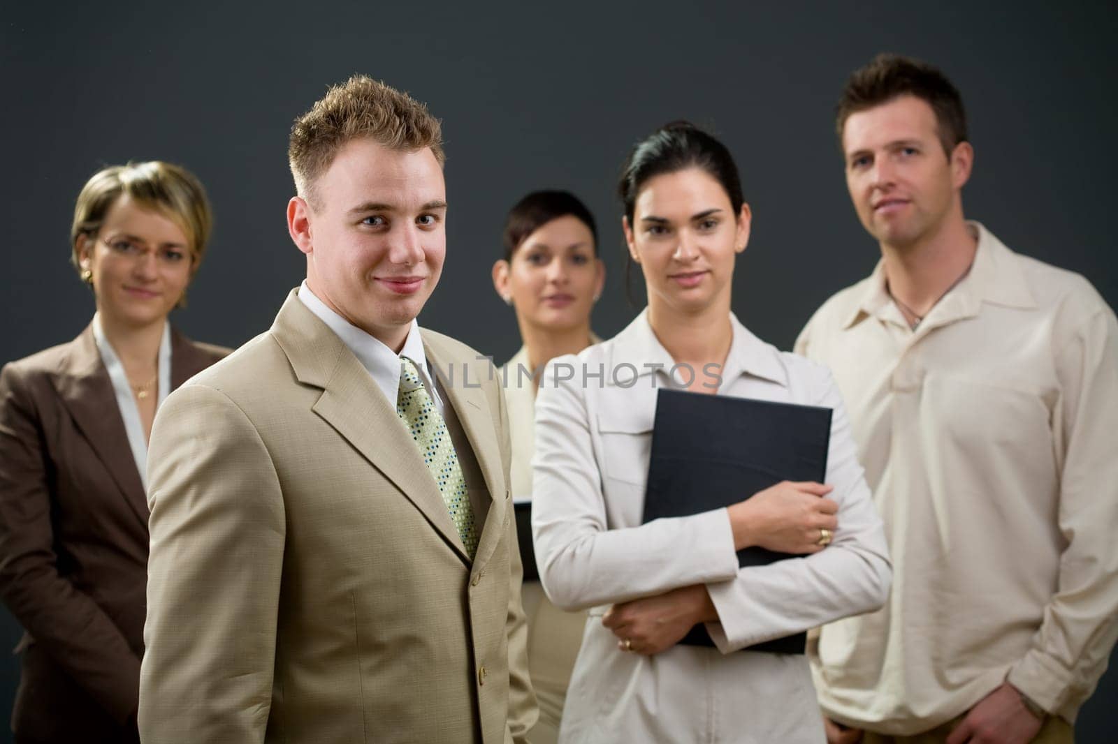 Businessman and team