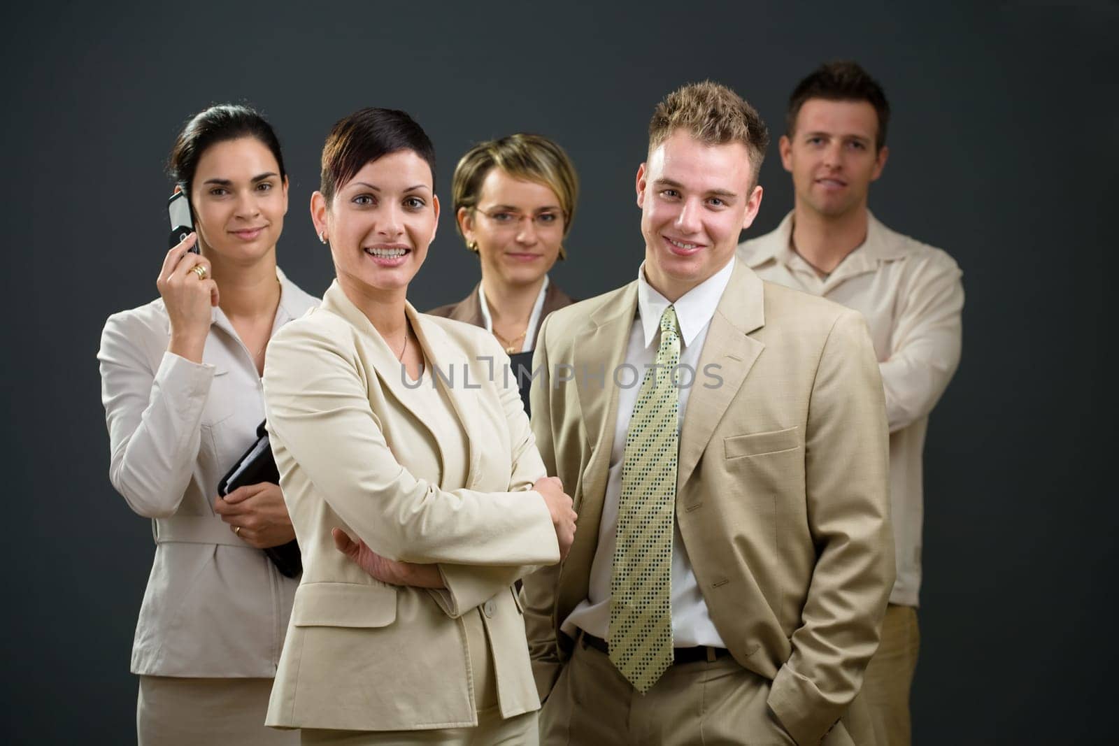 Businesswoman and team