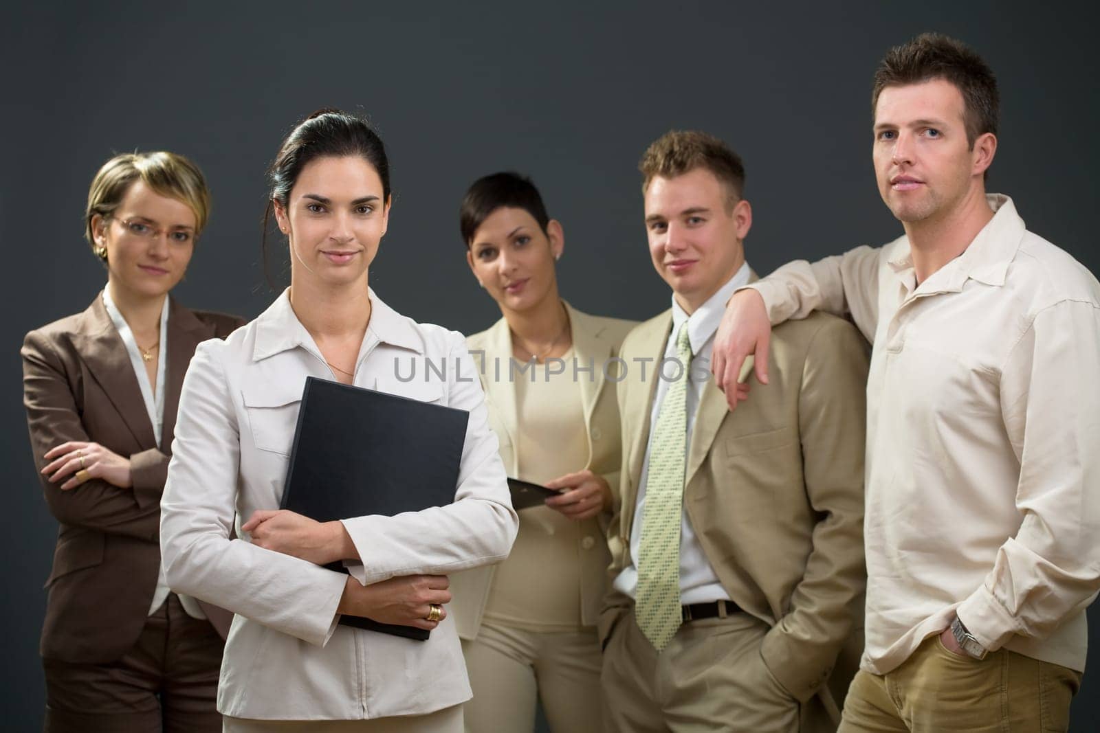 Businesswoman and team