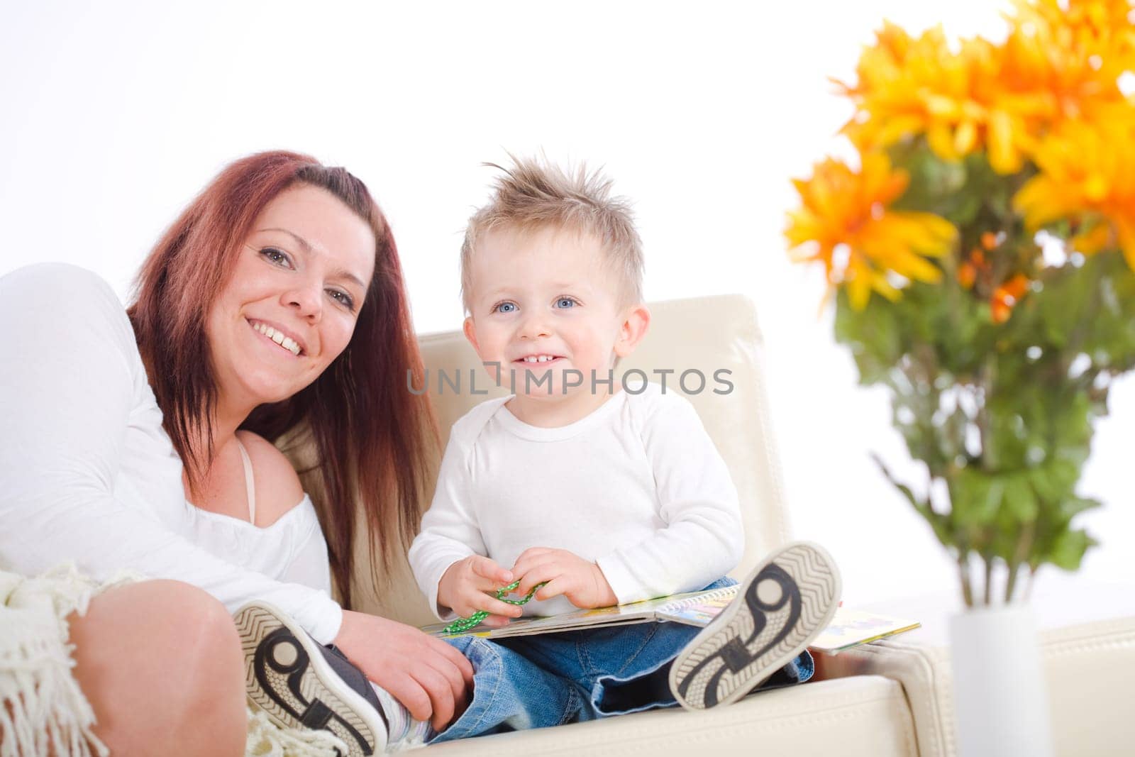 Mother reading for baby