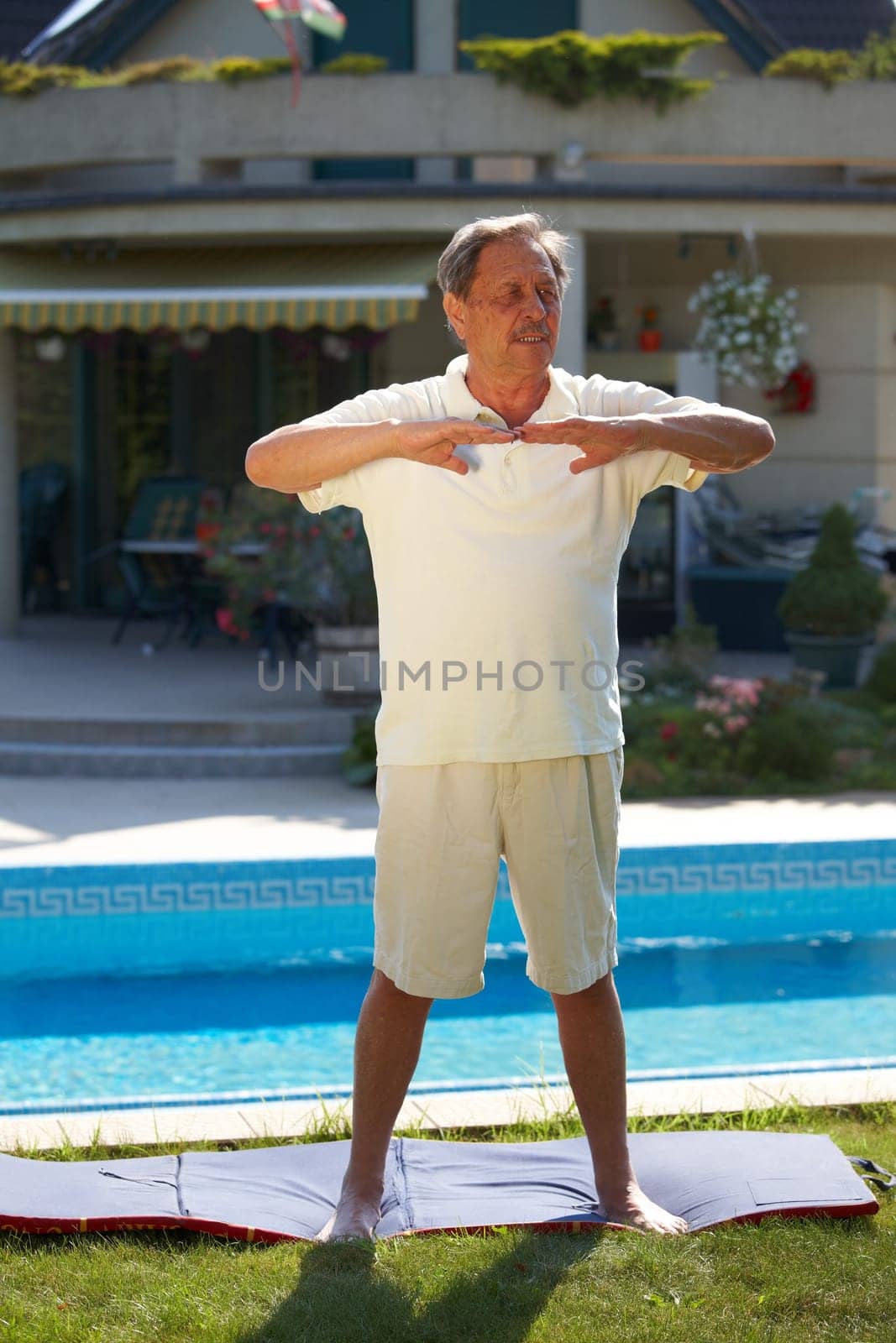 Senior man workout