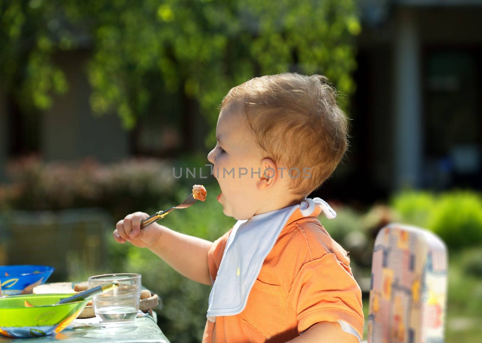 Baby boy eating