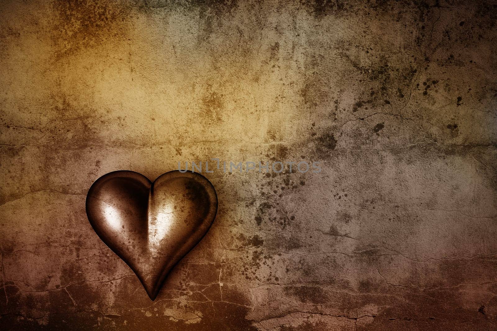 3d heart on grunge background