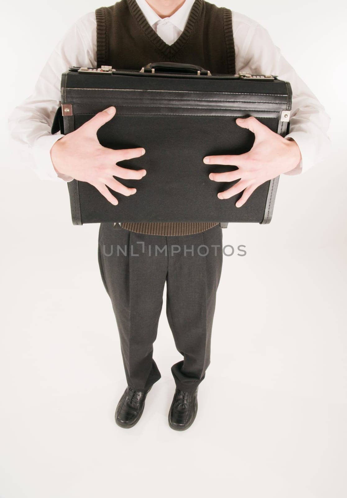 headless with suitcase