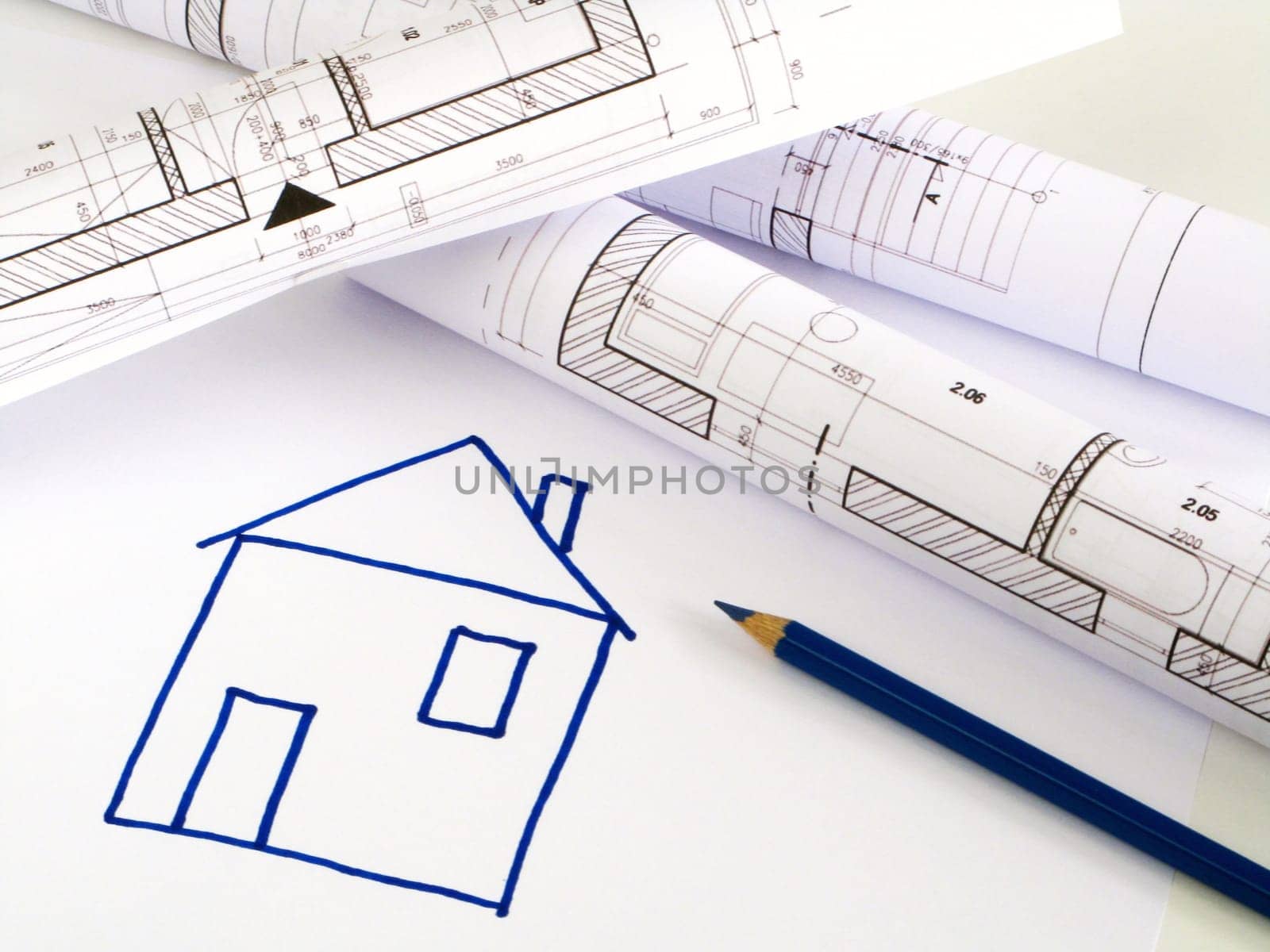 architectural sketch of house plan
