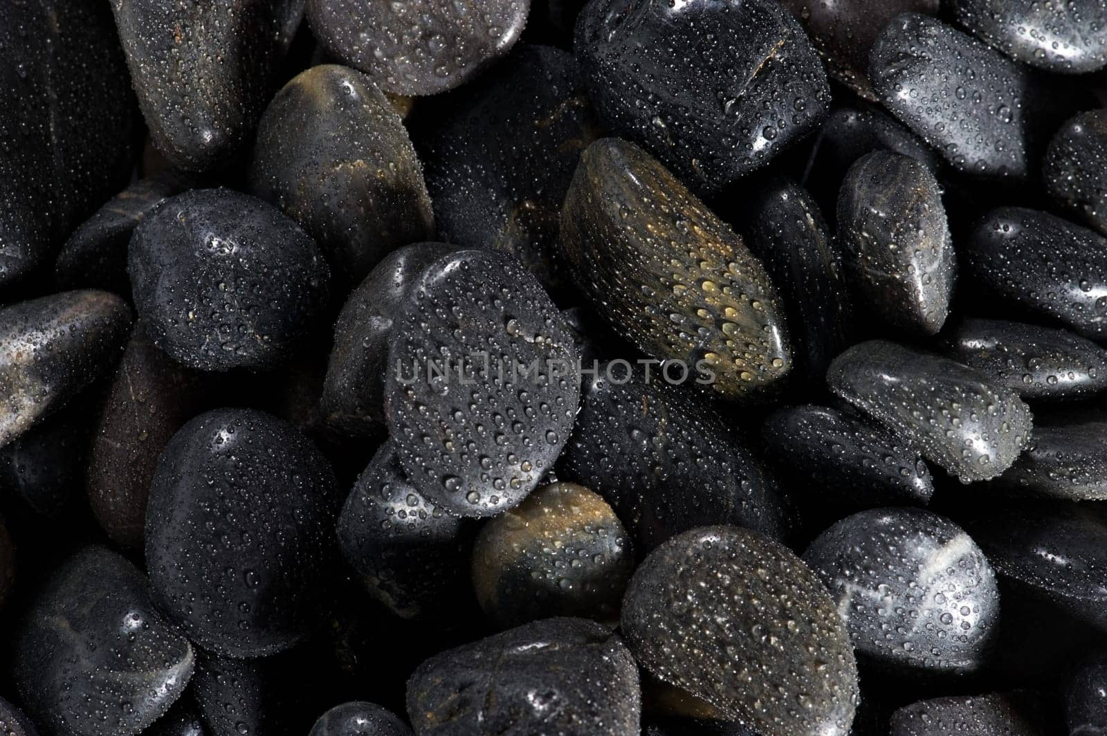 Texture, wet black stones
