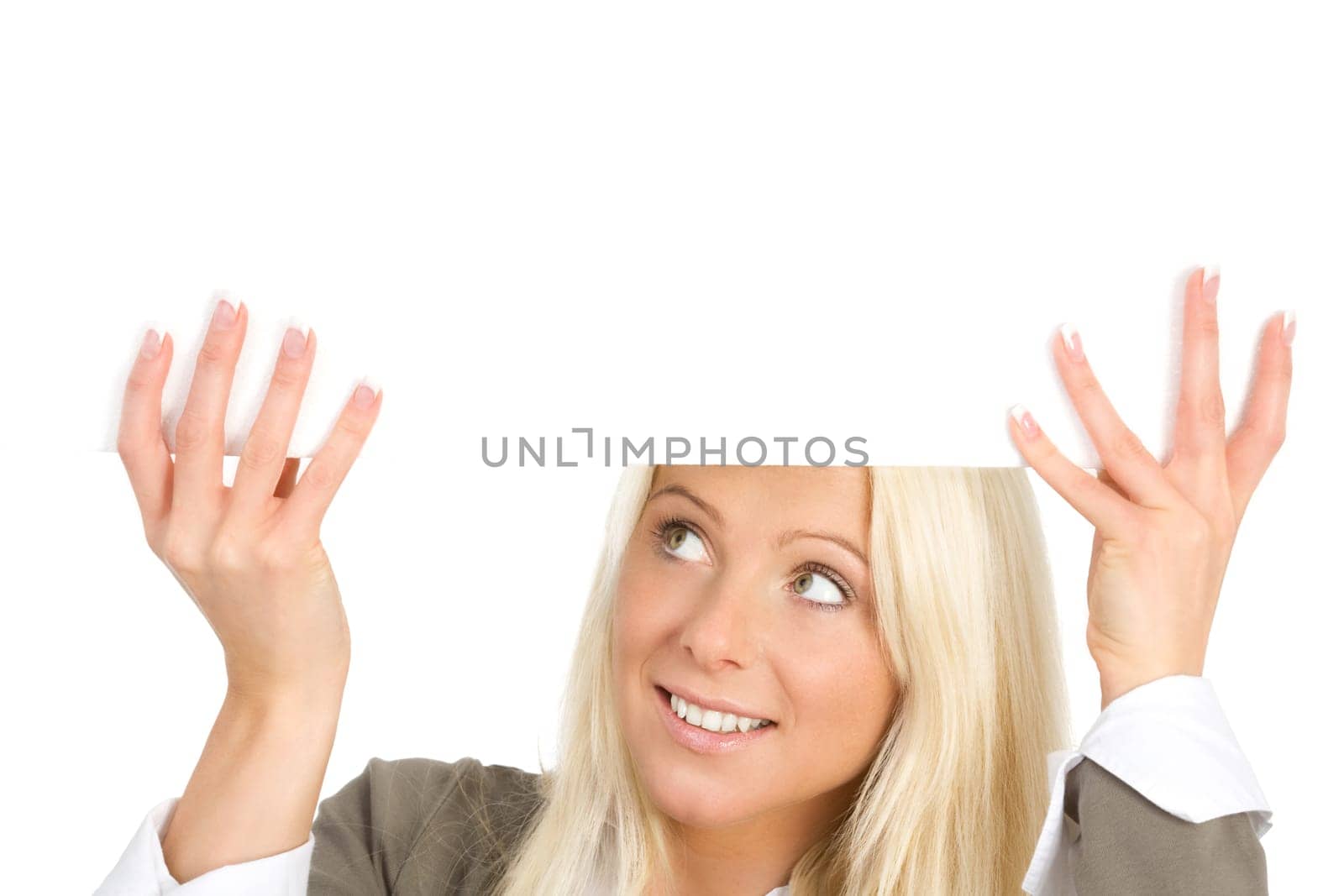 Woman with poster