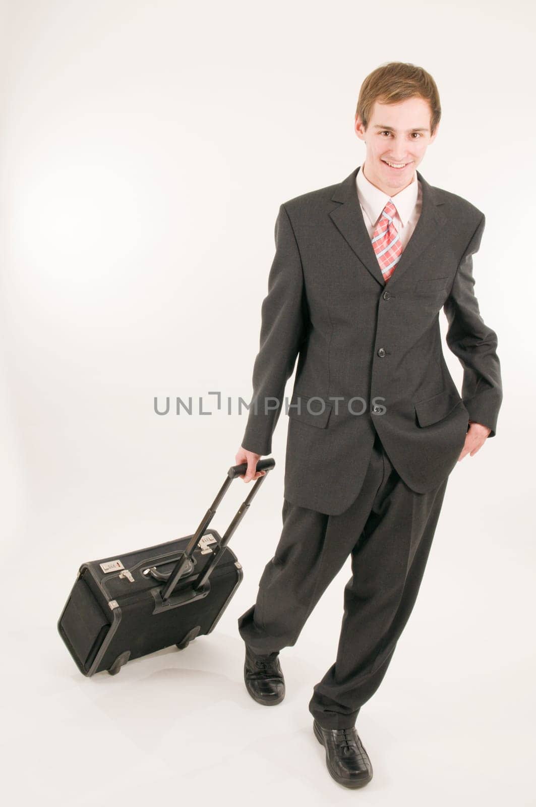 man with suitcase casual