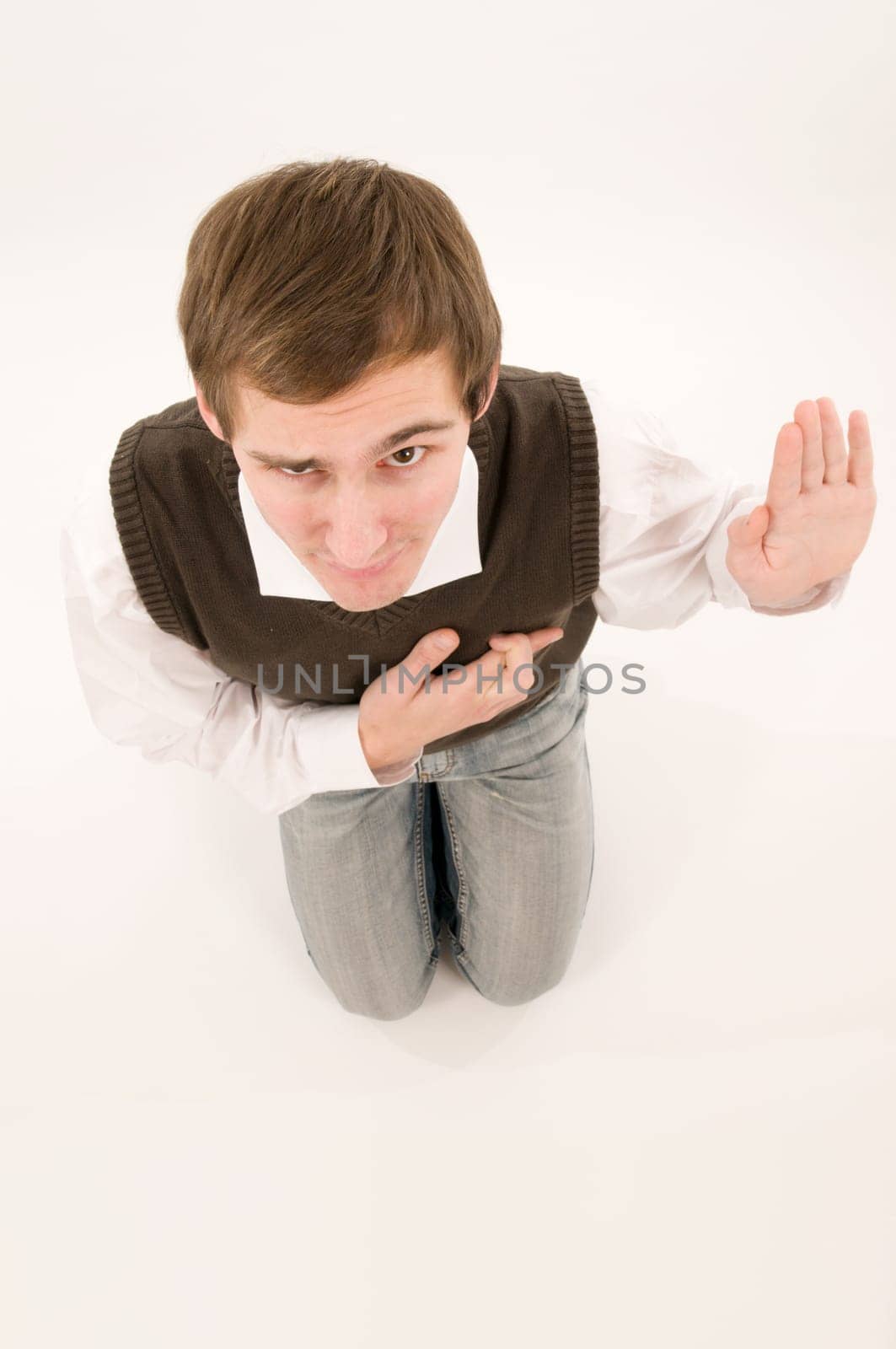 oath with crossing fingers top view