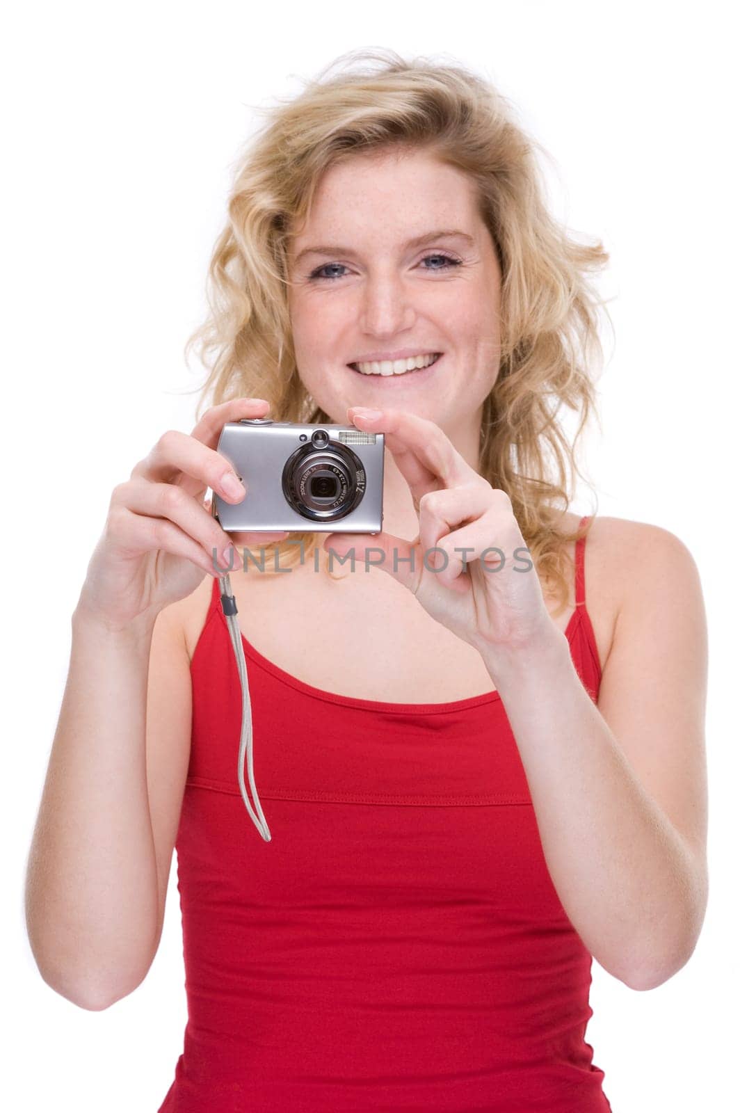 Young woman with camera