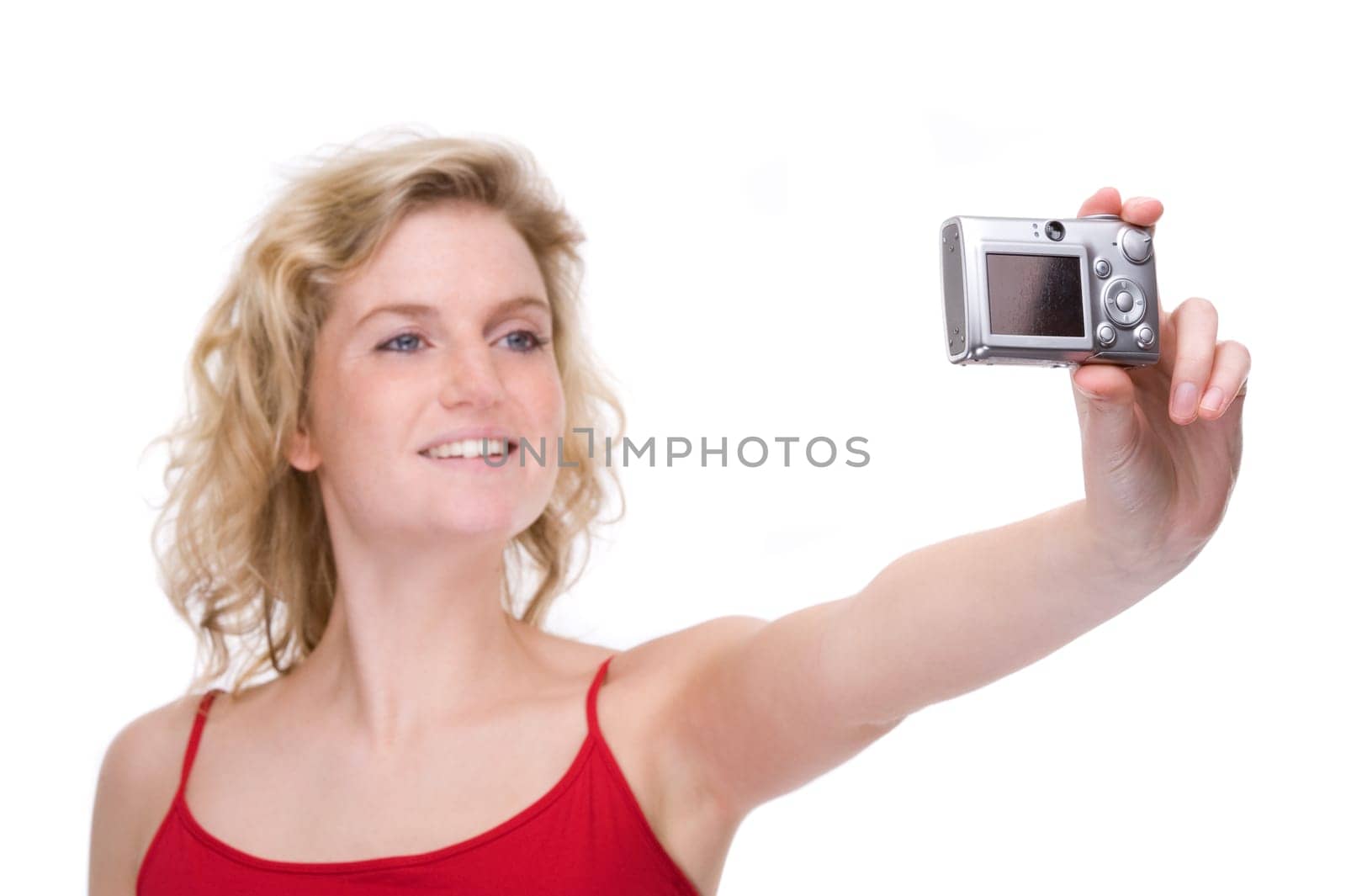 Young woman with camera