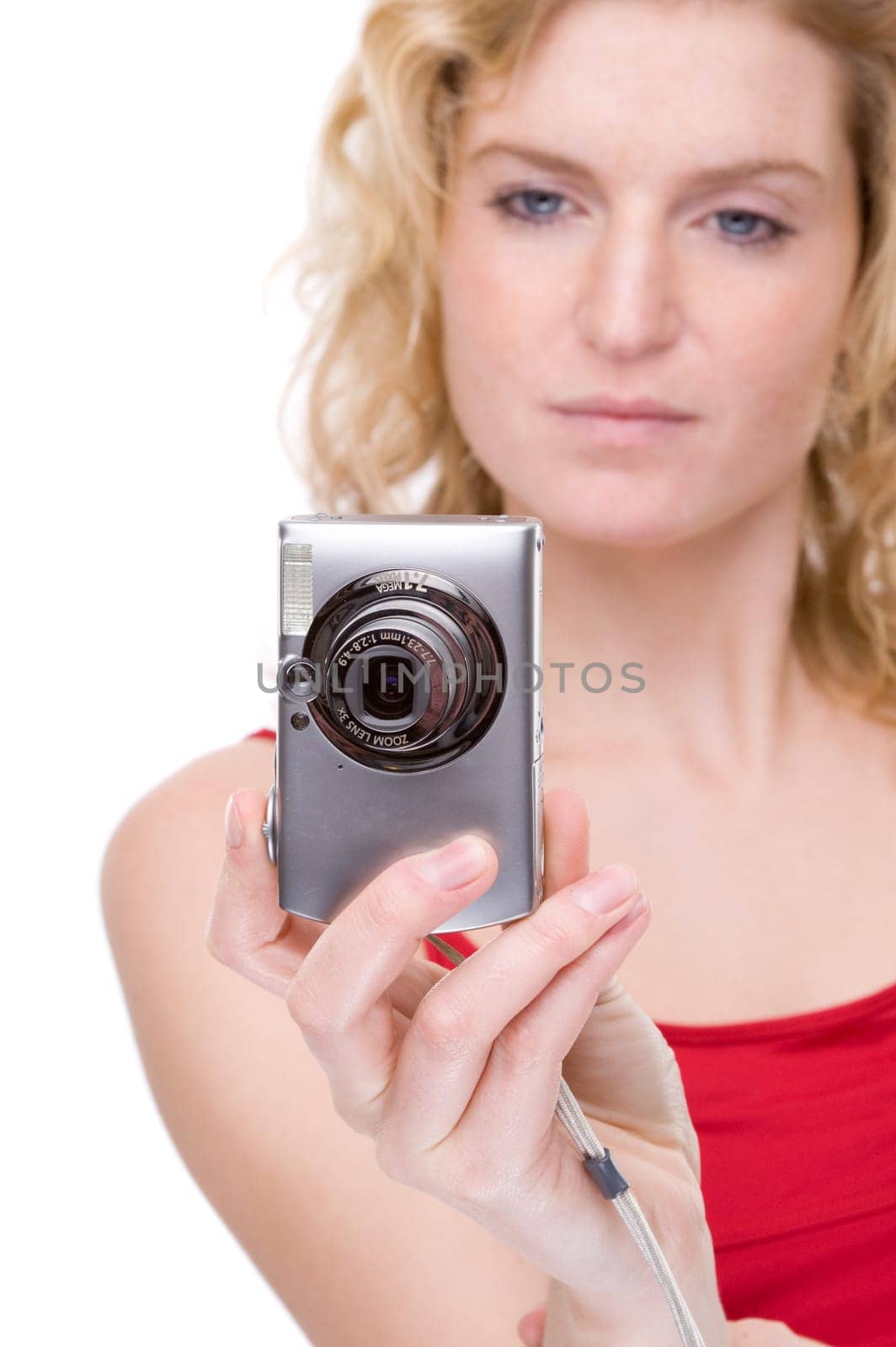 Young woman with camera