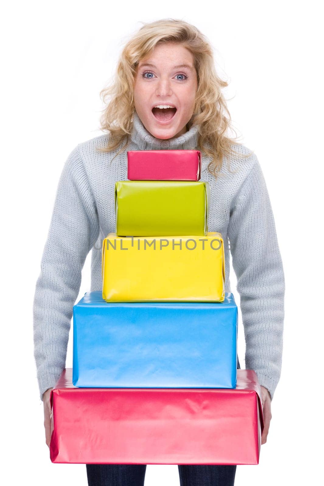 Woman with gifts