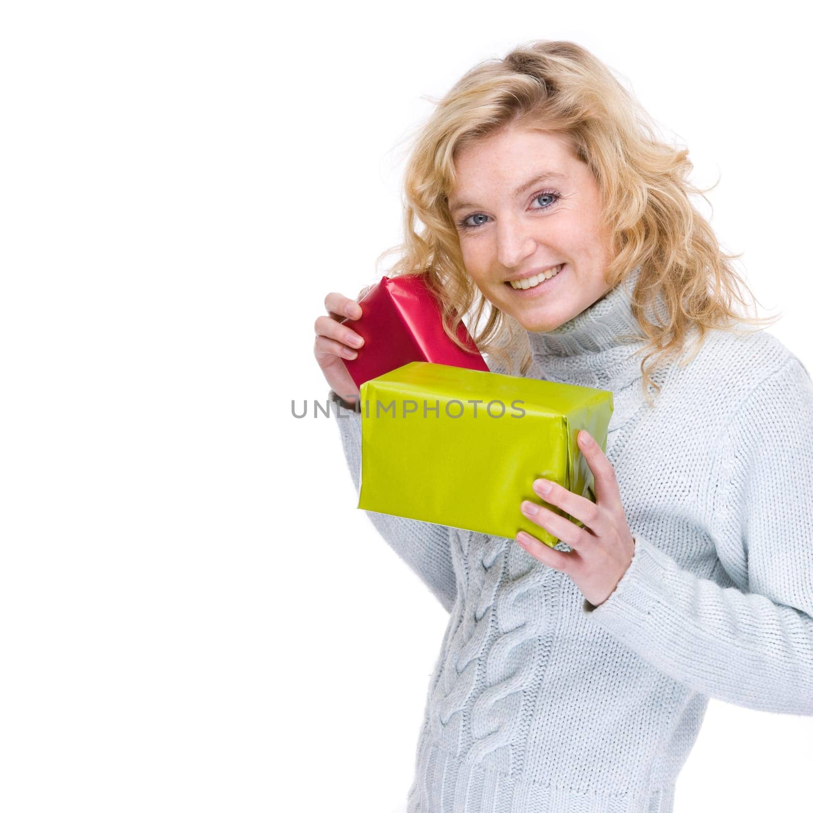 Woman with gifts