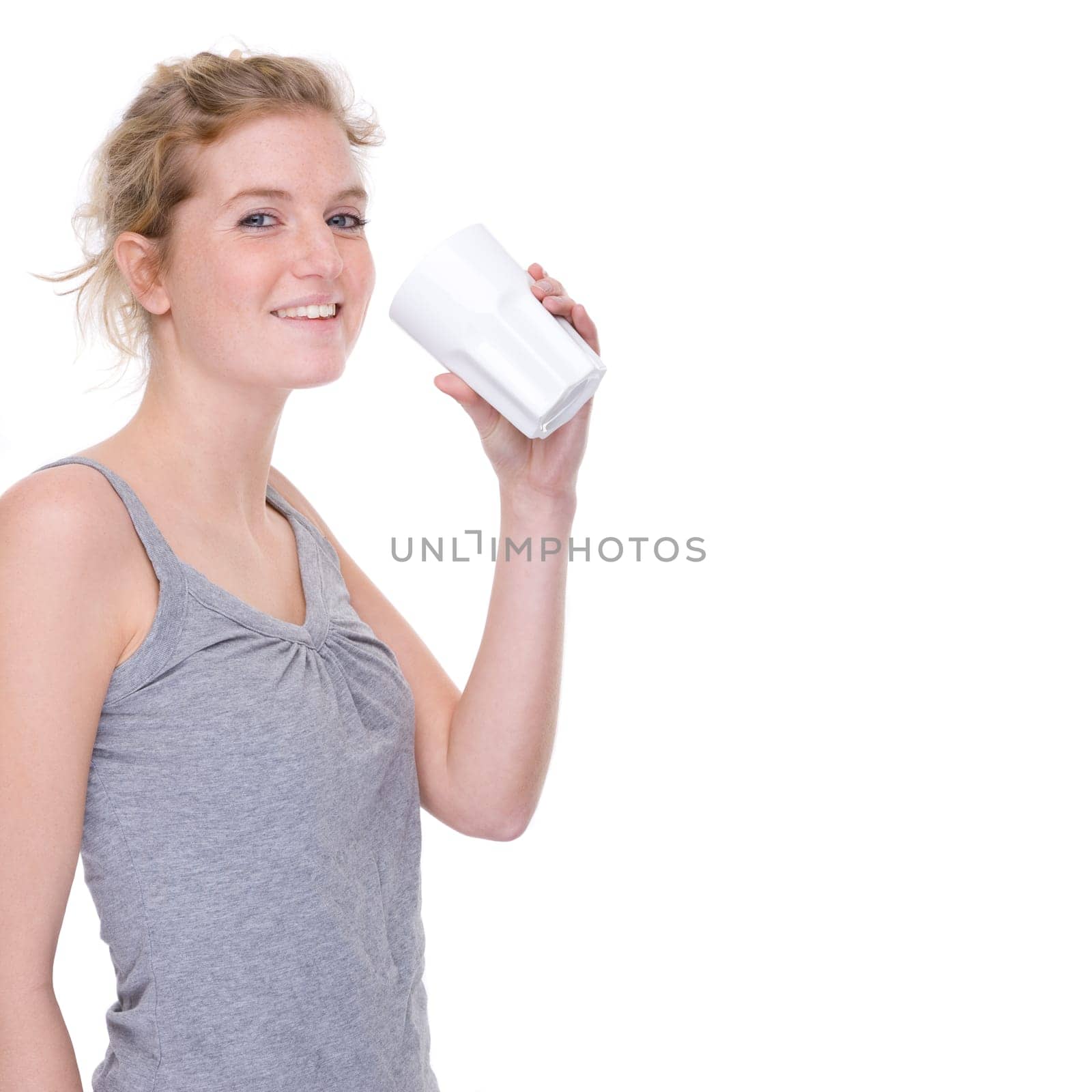 Young woman with a mug