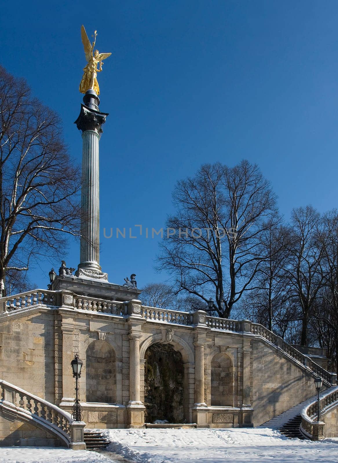 Winter at Munich's Angel of Peace