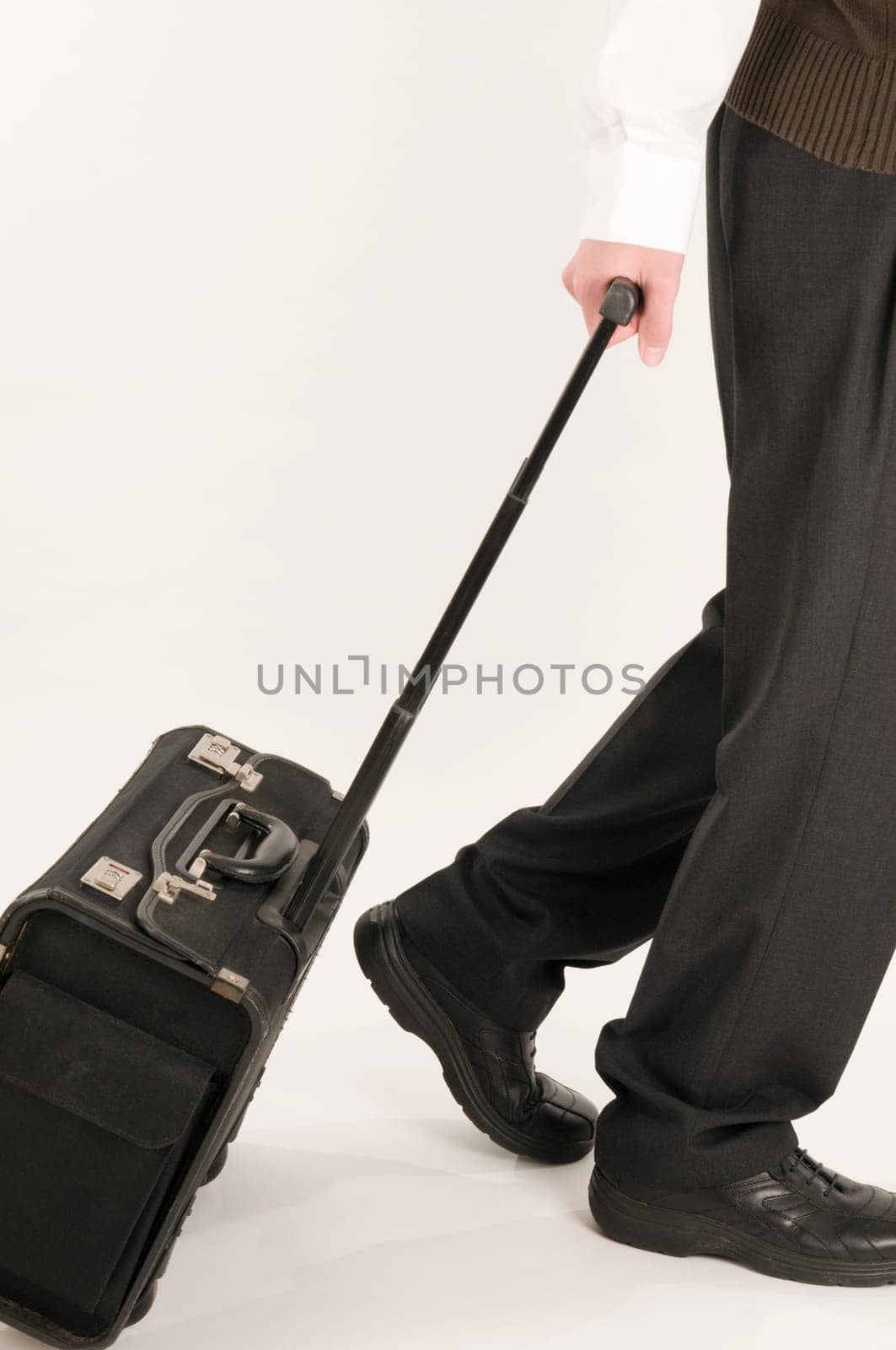 walking with suitcase vertical