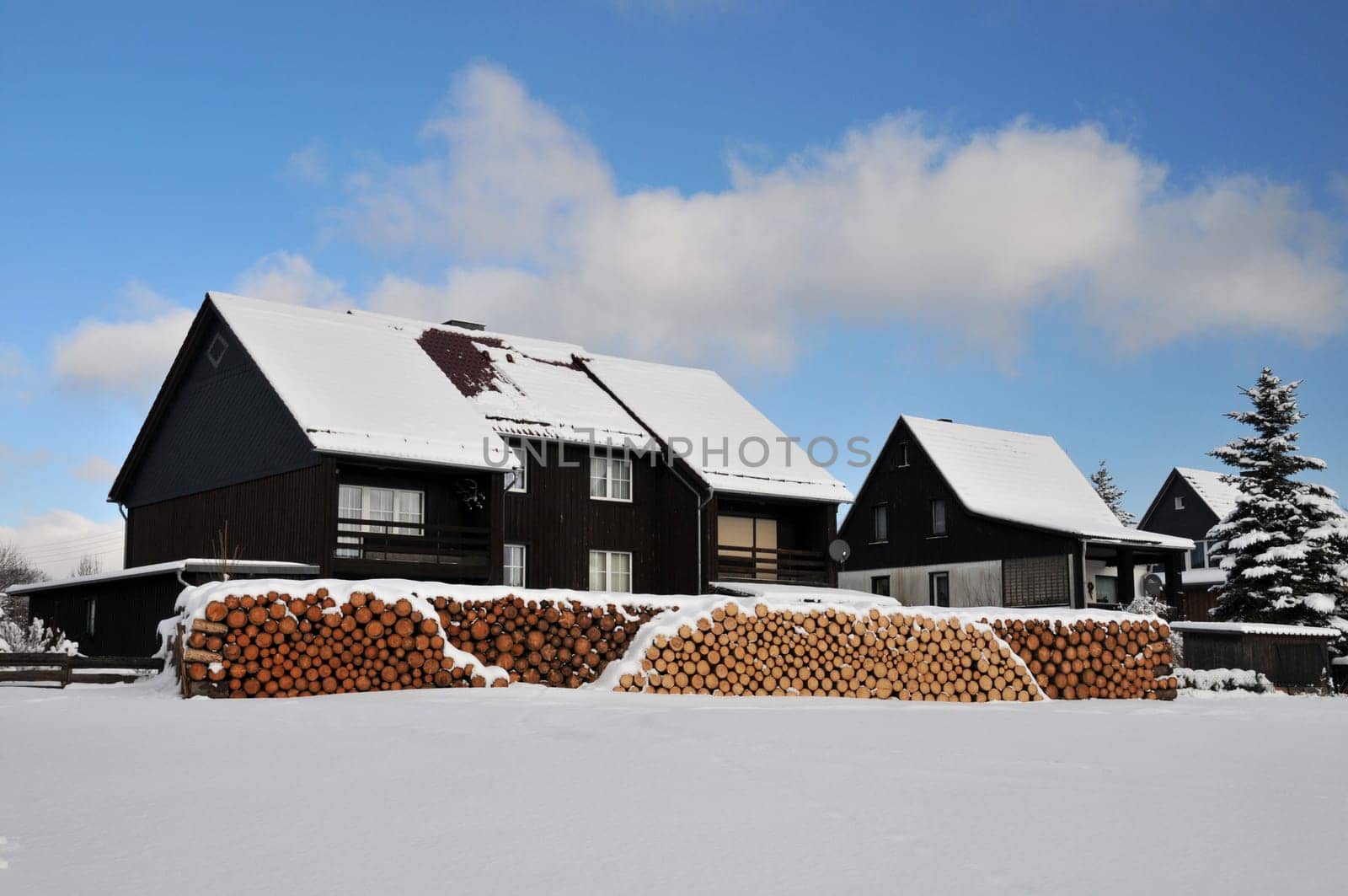 Residential buildings in the Harz Mountains.