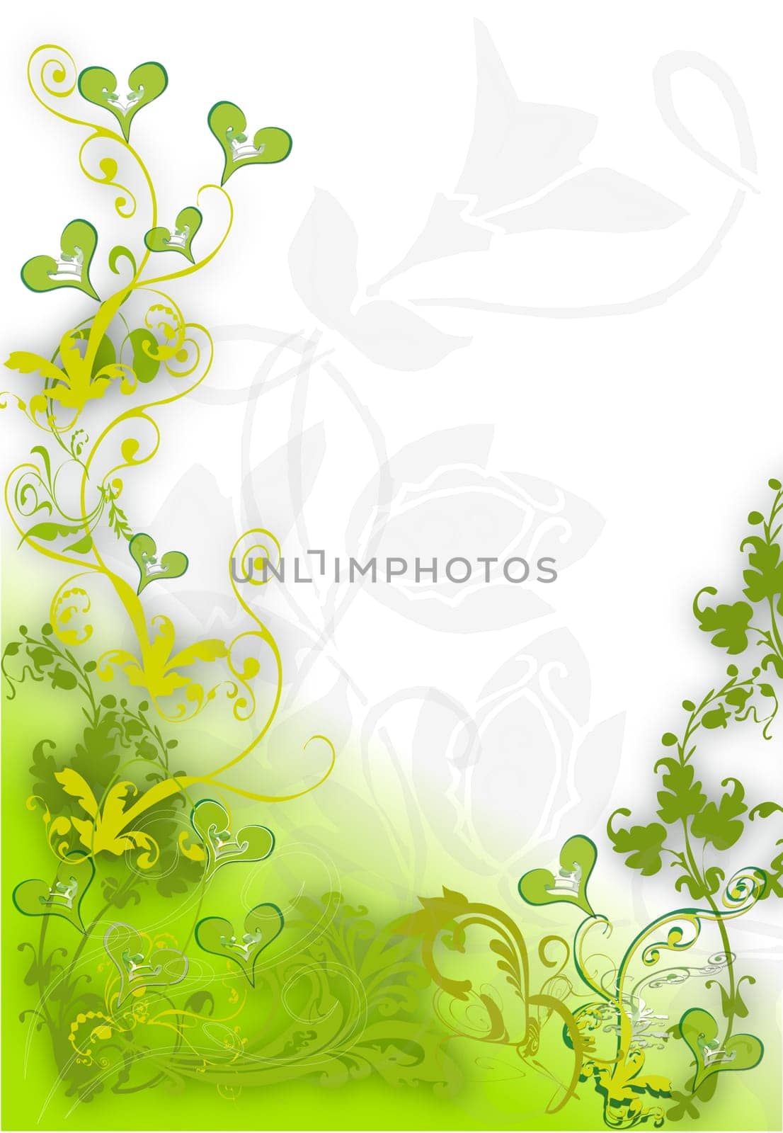 green background squiggles