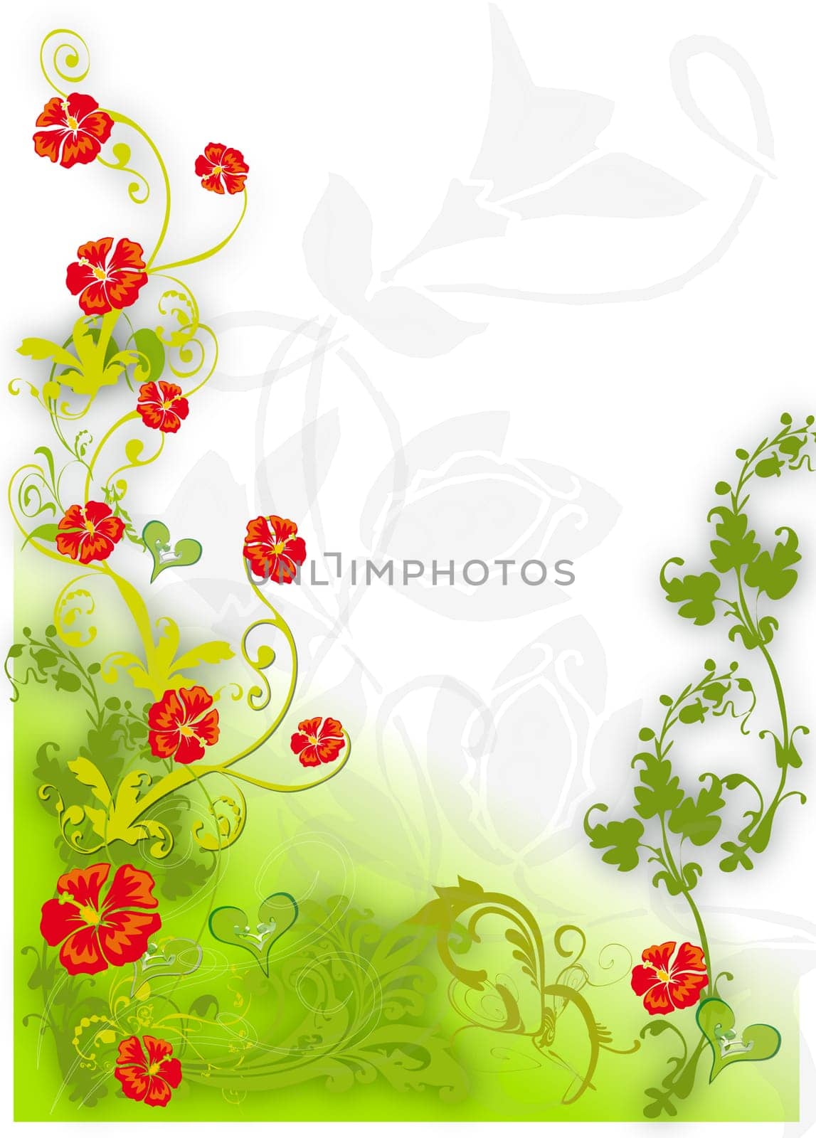 green red background
