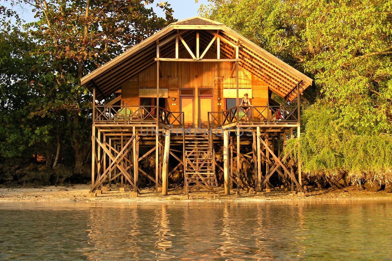 Our beach hut in Borneo.