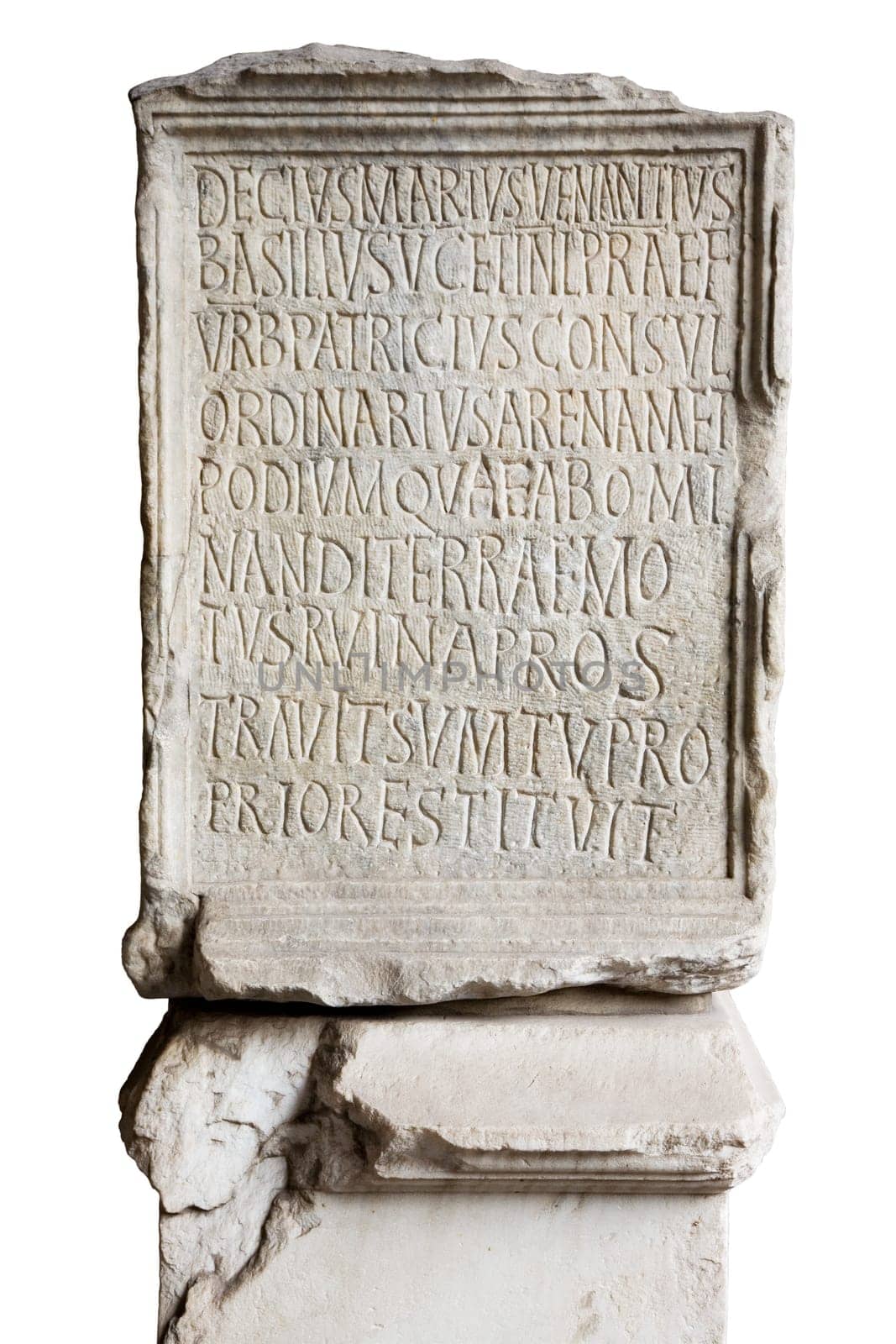 Engraved stone in Coliseum