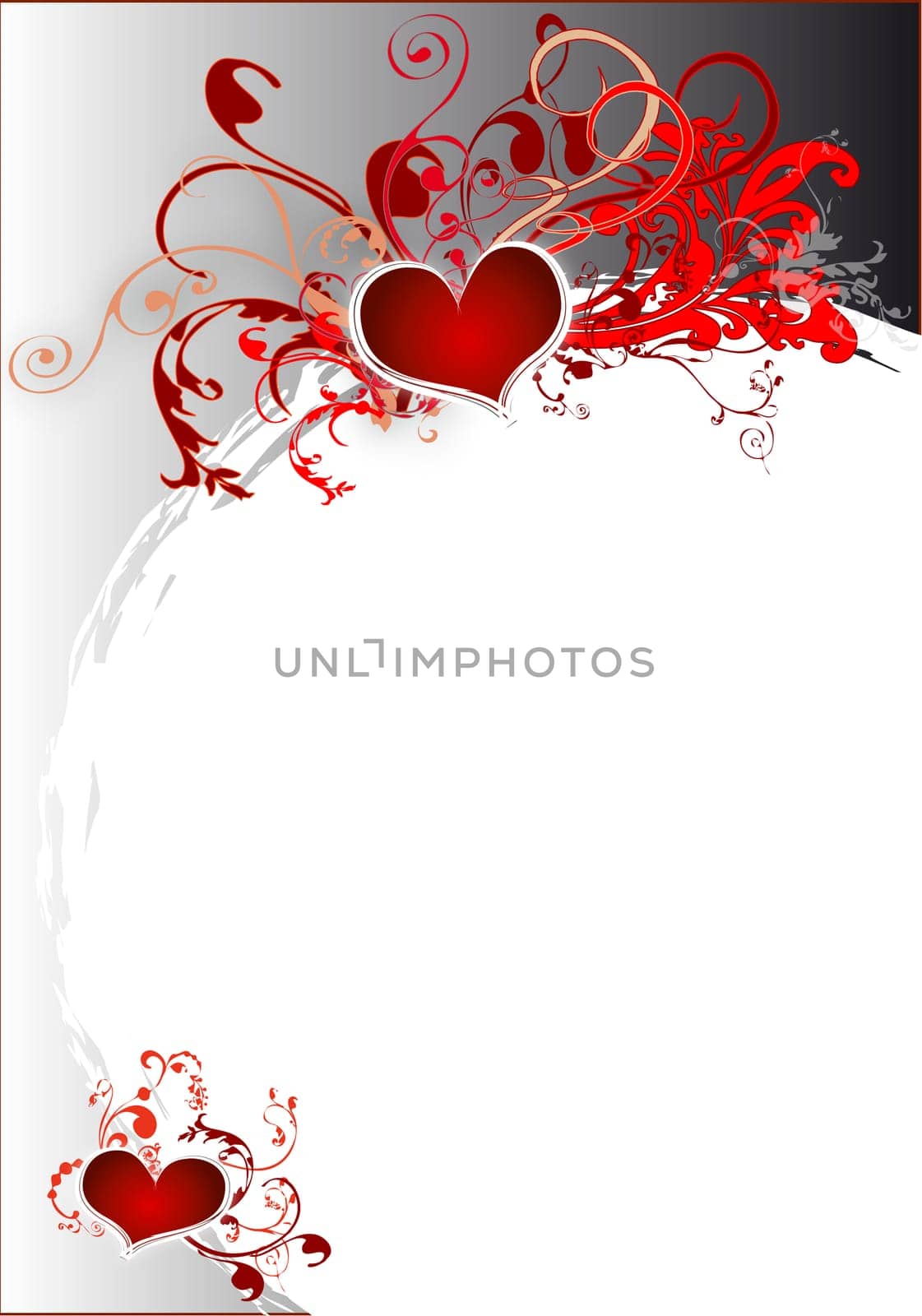 Map Hearts Background