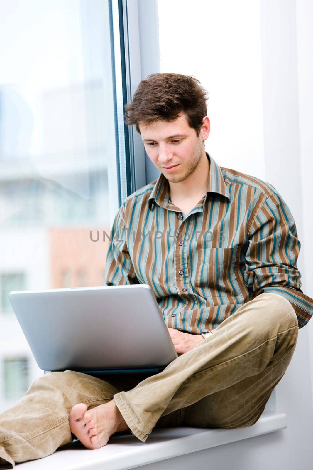 Businessman browsing internet