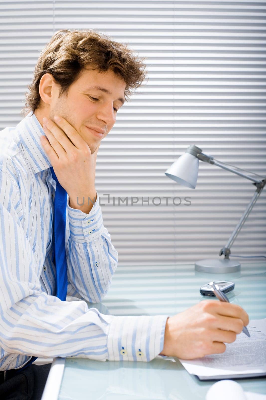 Businessman working at office