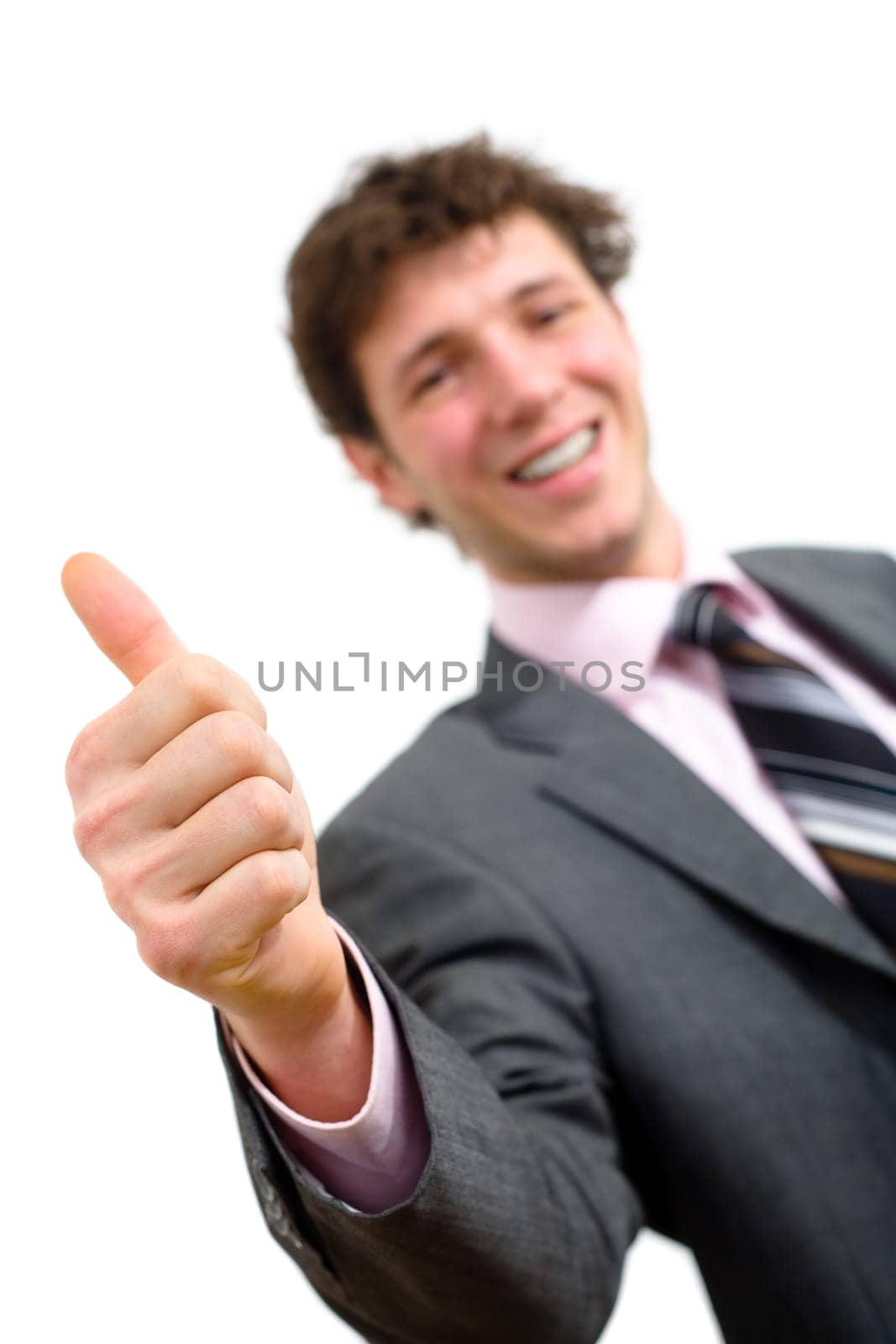 Businessman with thumb up