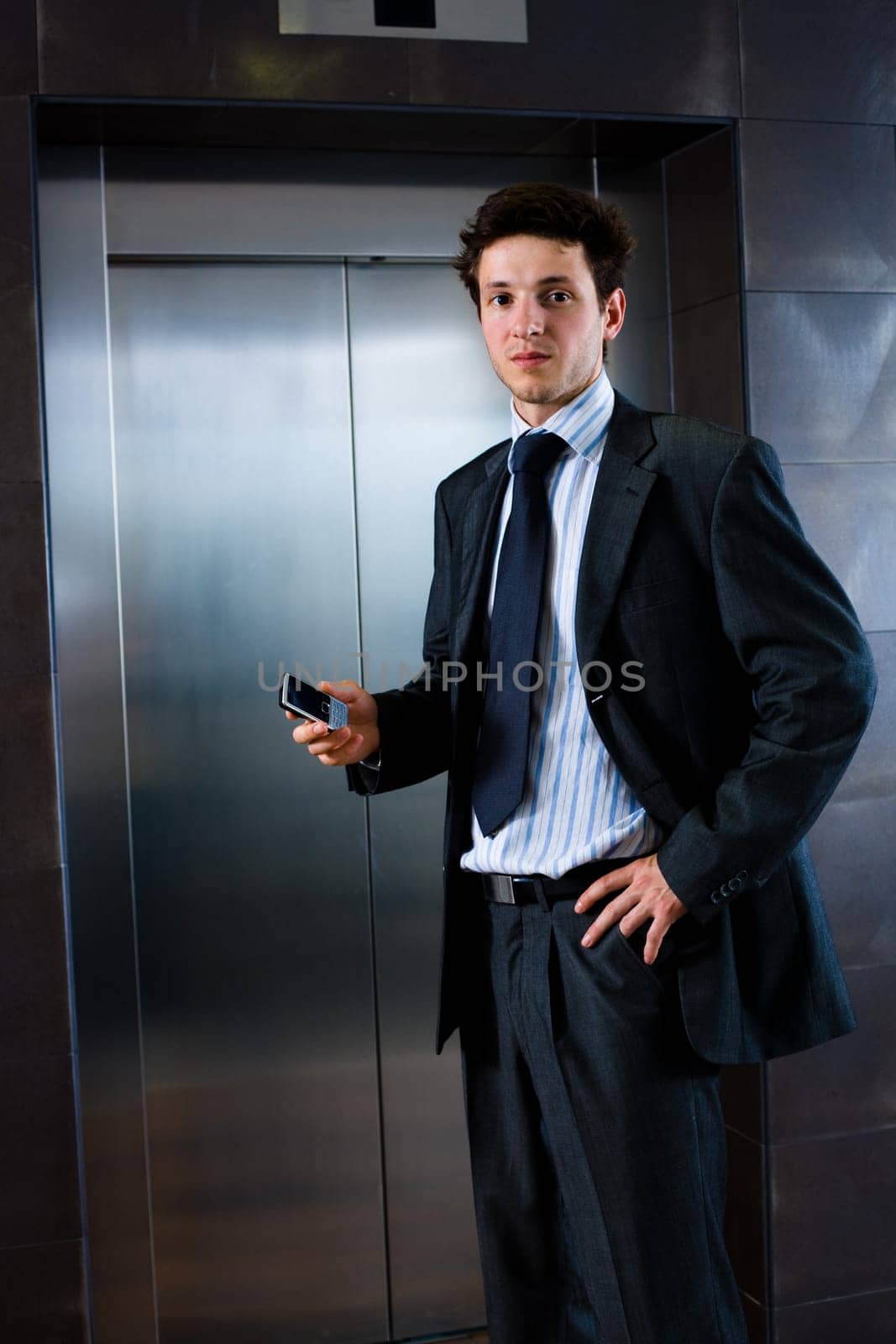 Businessman calling on phone