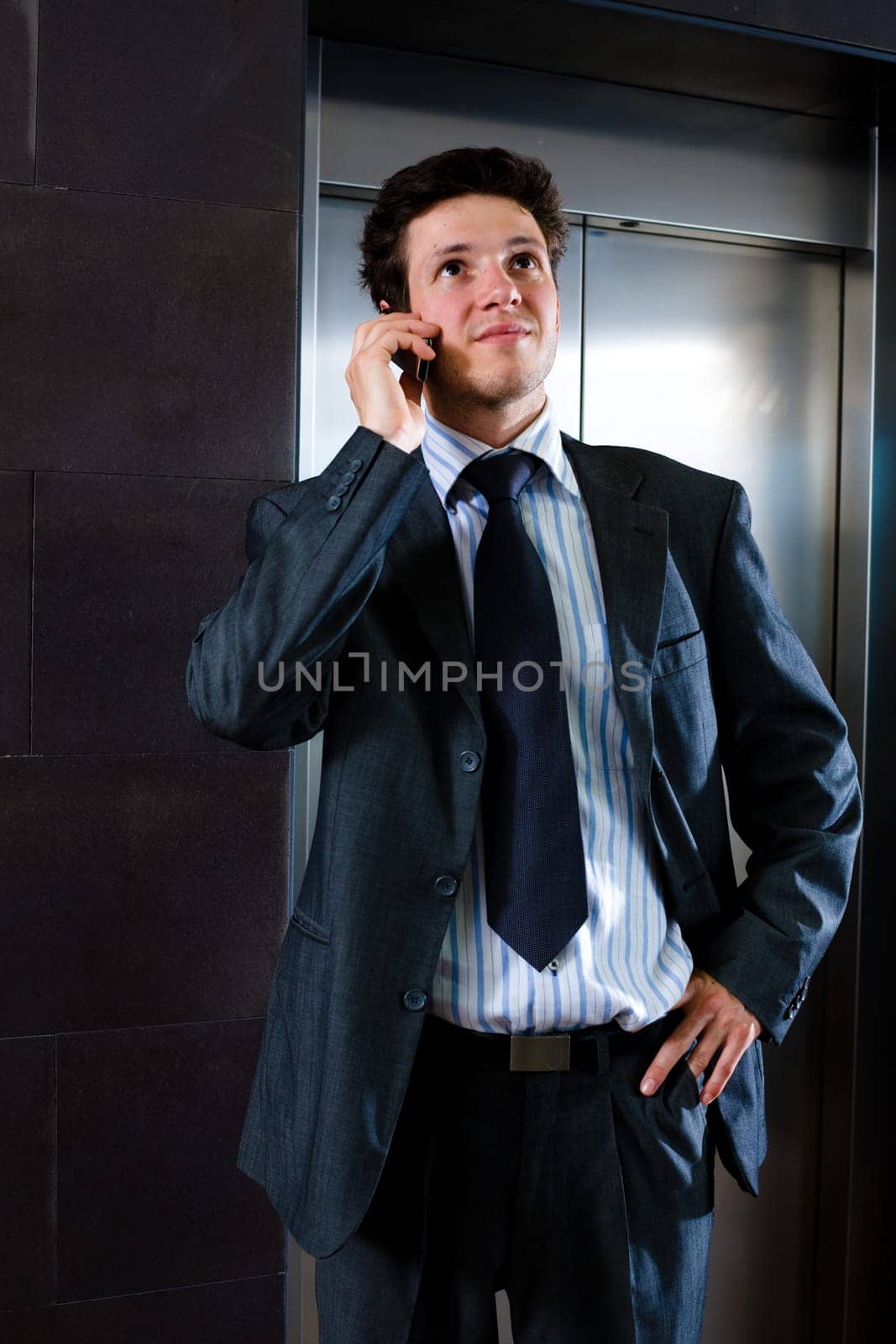 Businessman calling on phone