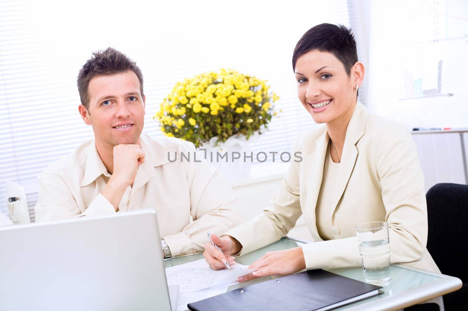 Business couple working