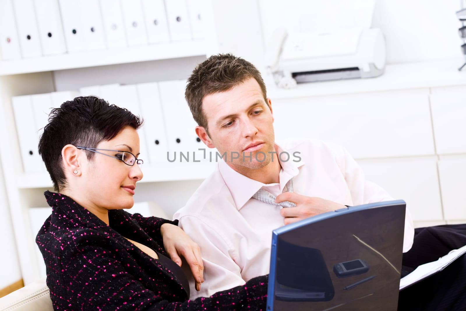 Businewoman and businessman