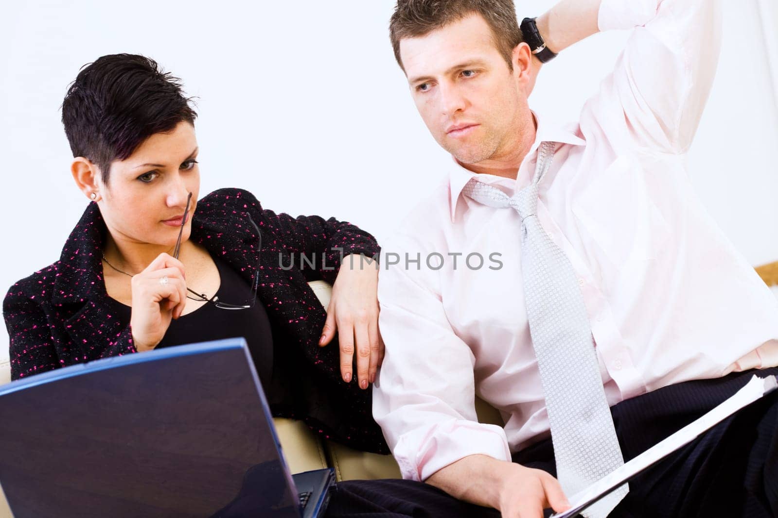 Businesspeople solving problem