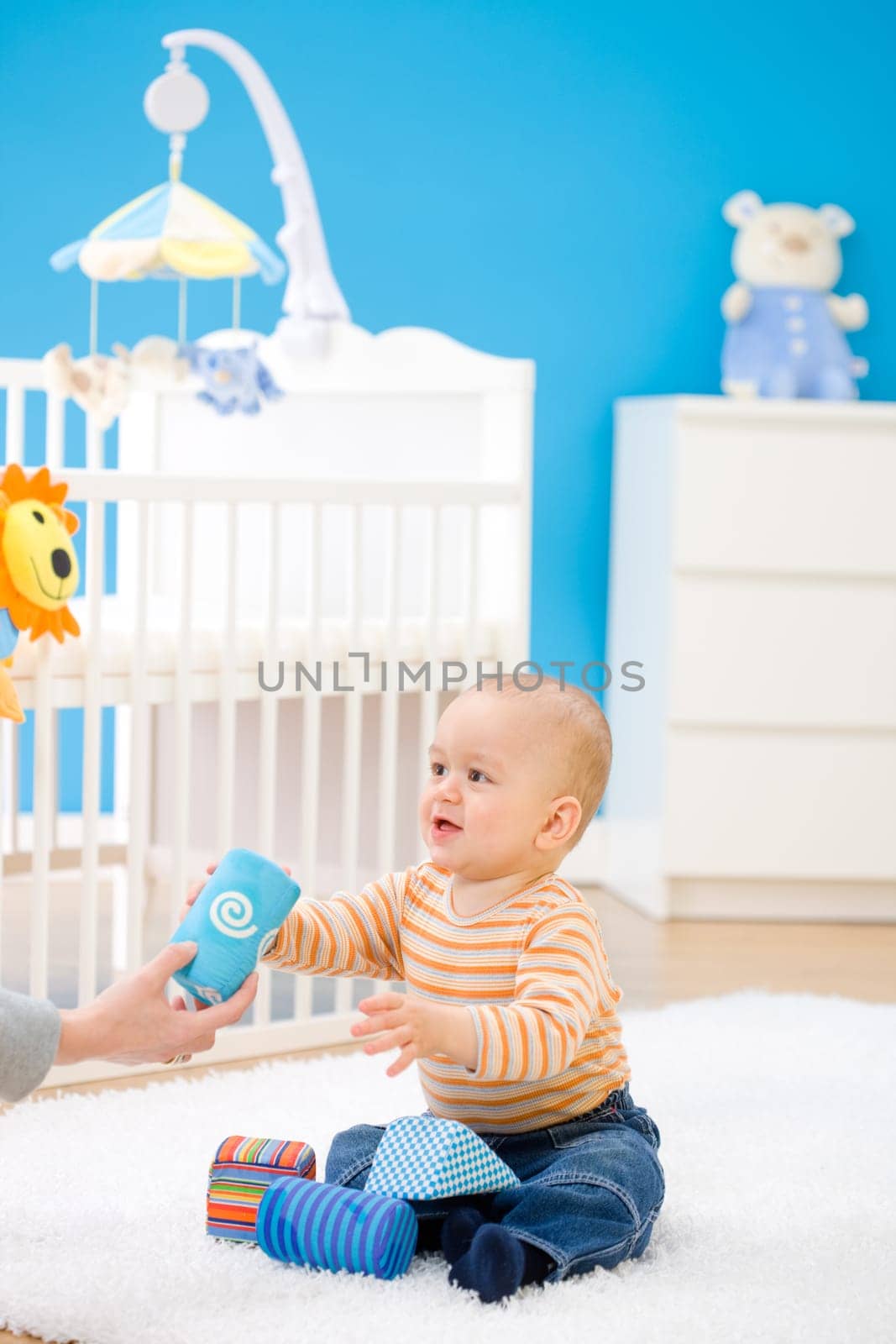 baby playing at home