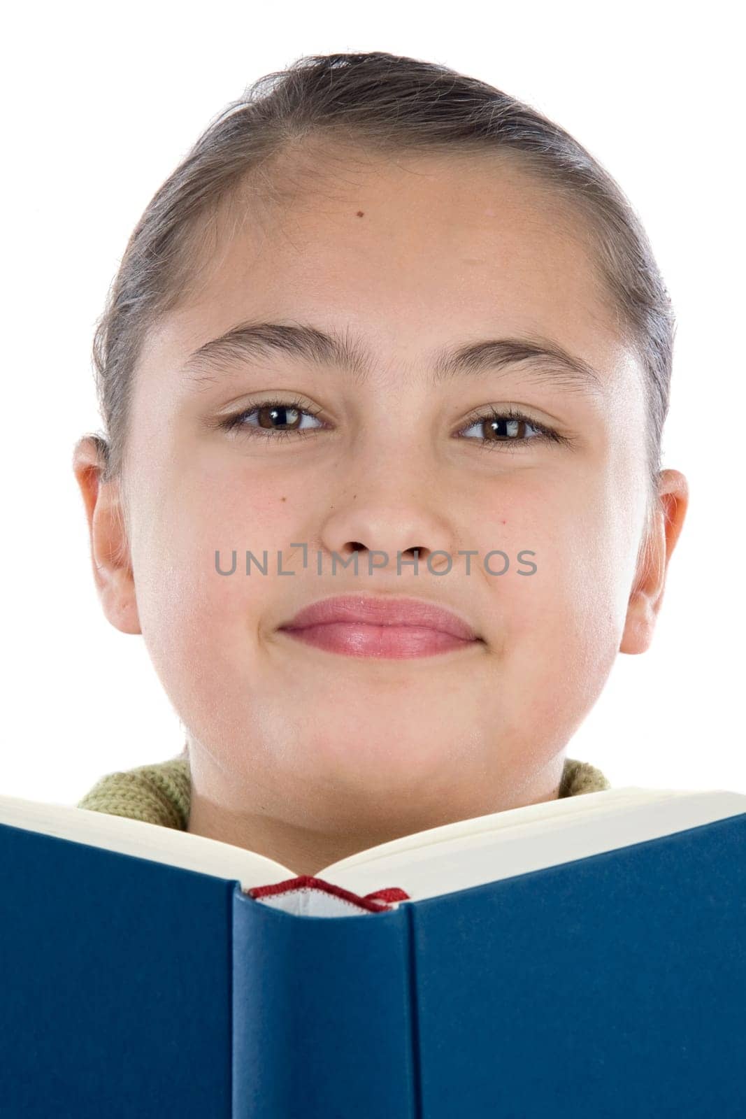 Adorable girl with a book