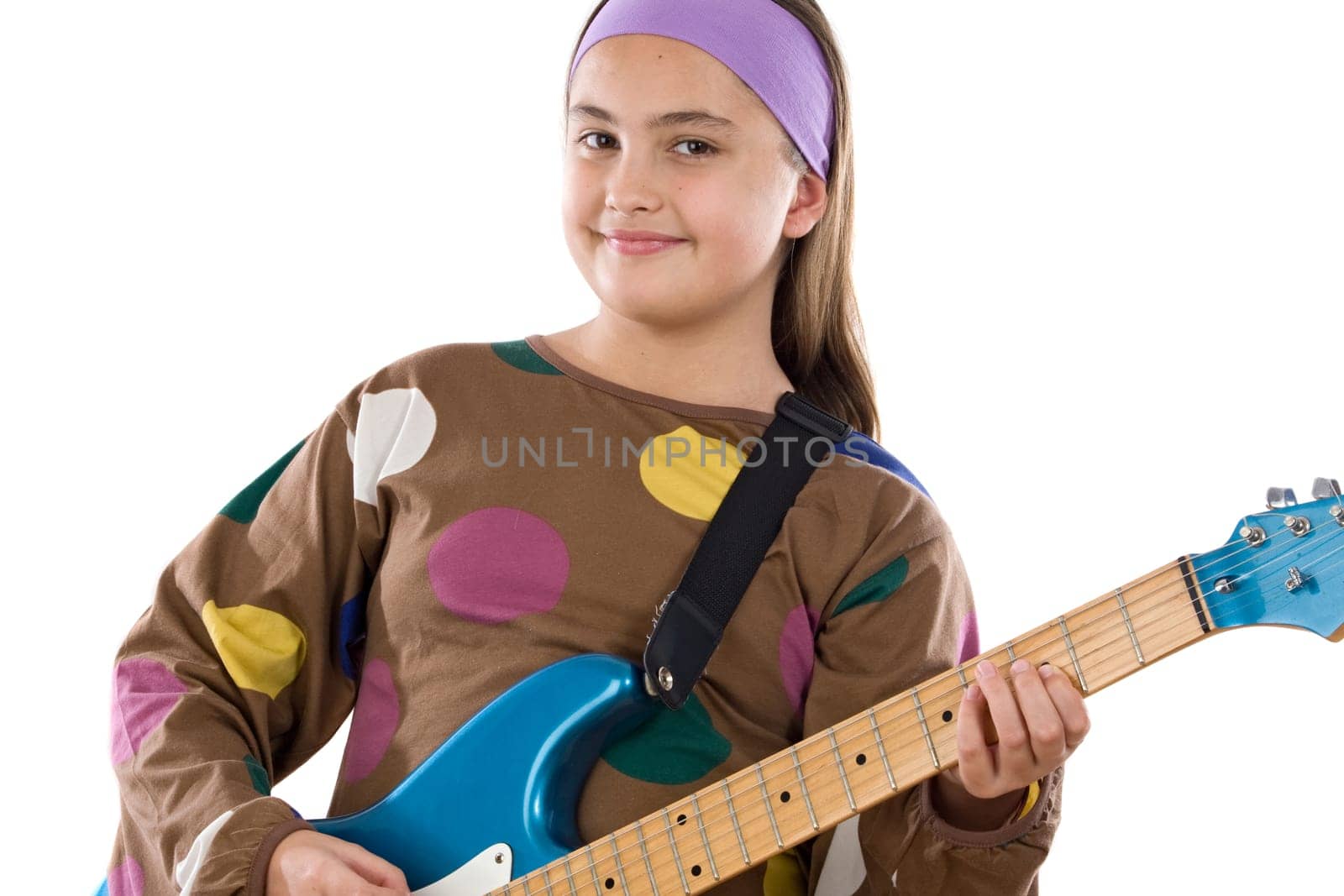 Girl fashion whit electric guitar
