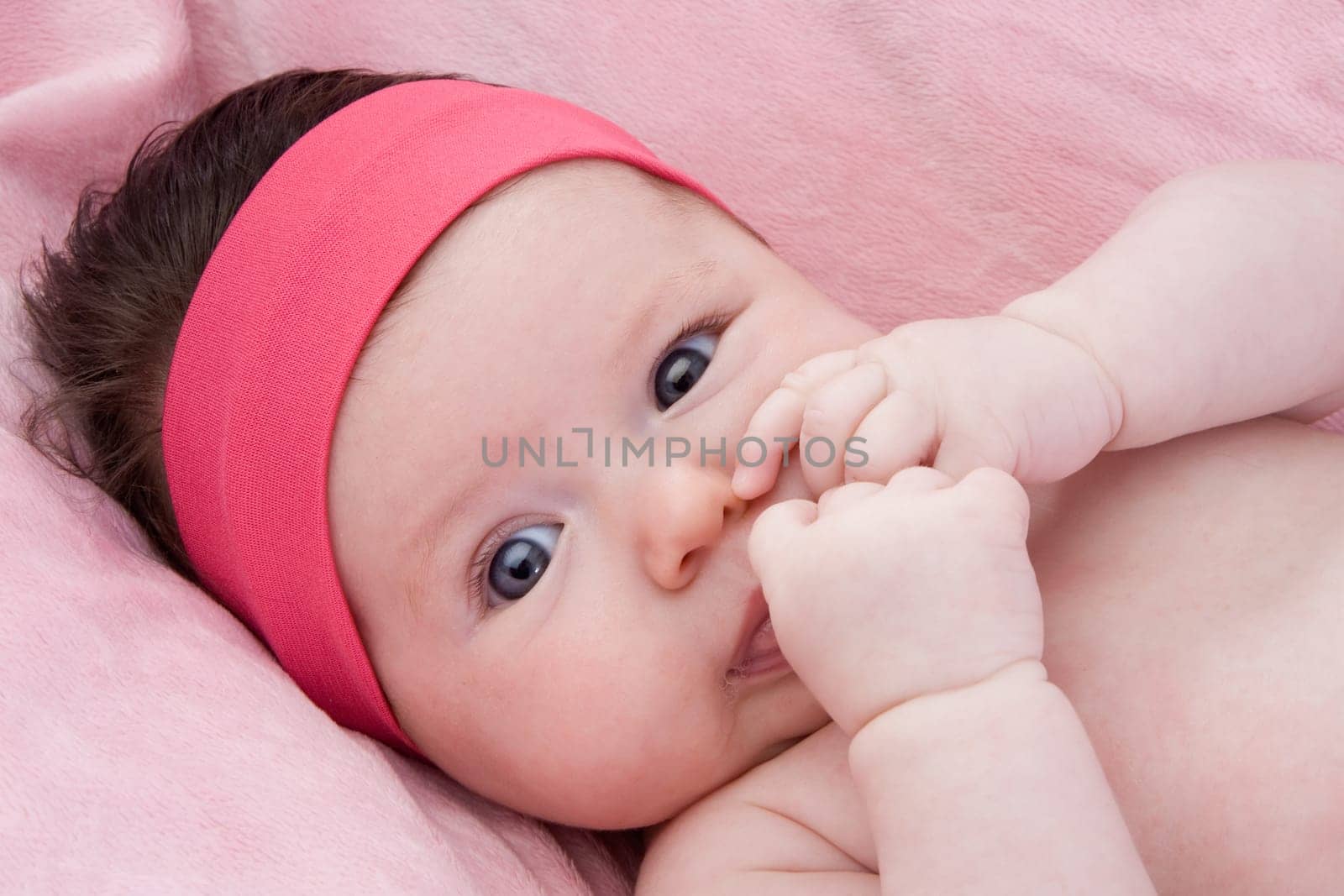 Adorable baby newborn with blue eyes