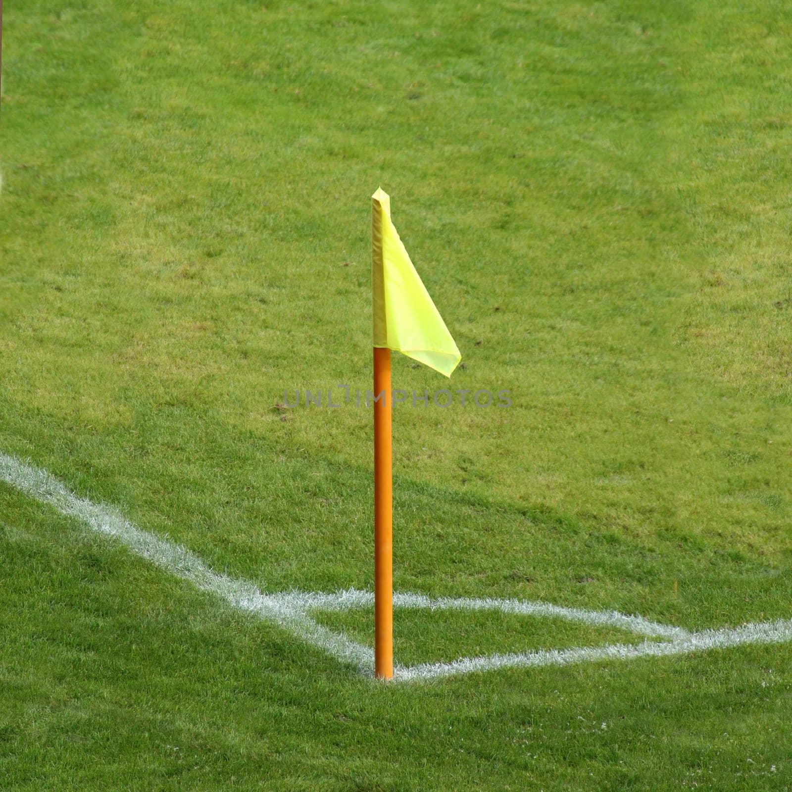 Corner flag on soccer field