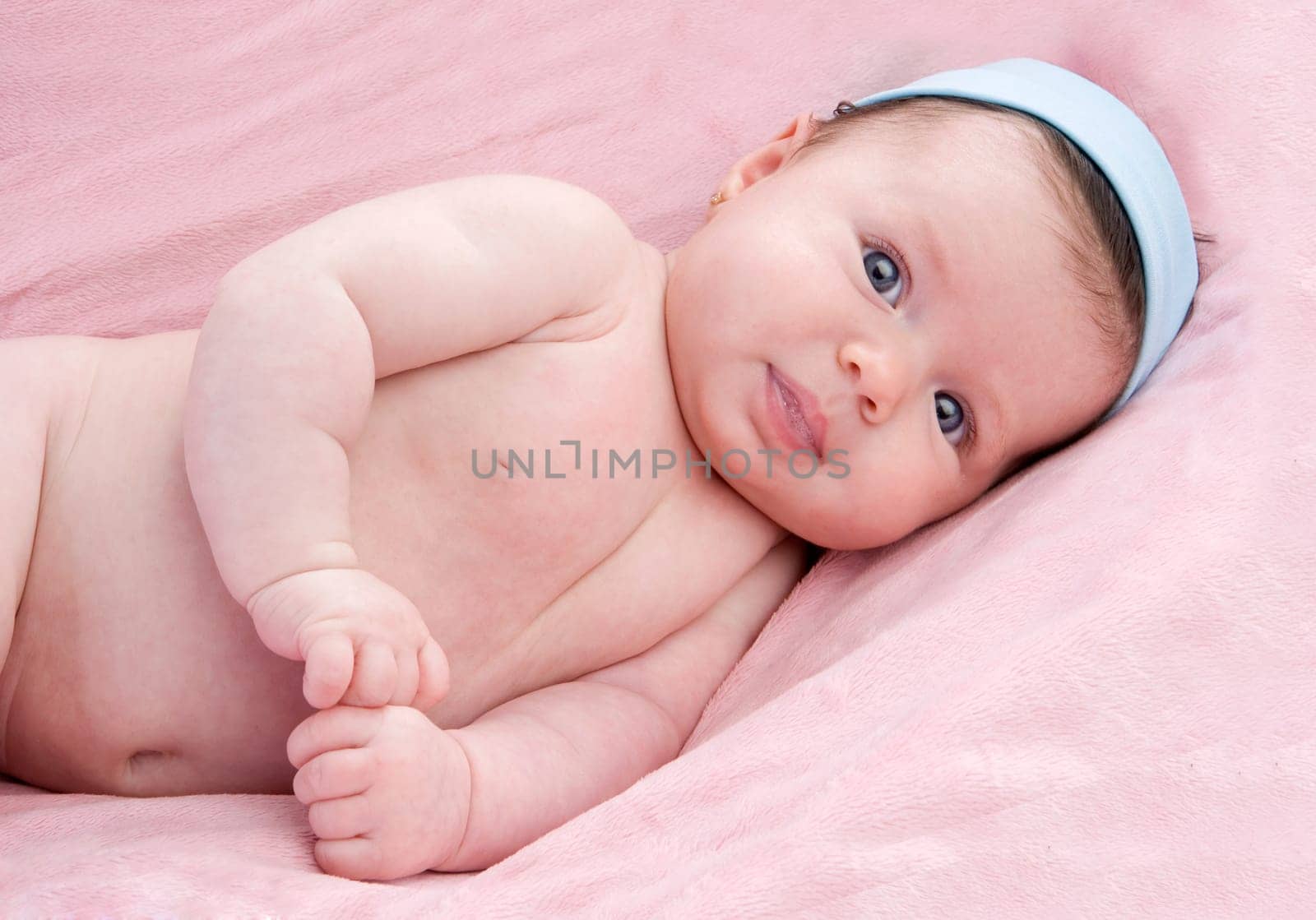 Adorable baby newborn with blue eyes