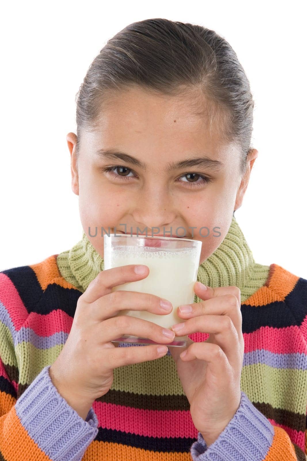 Girl drinking milk